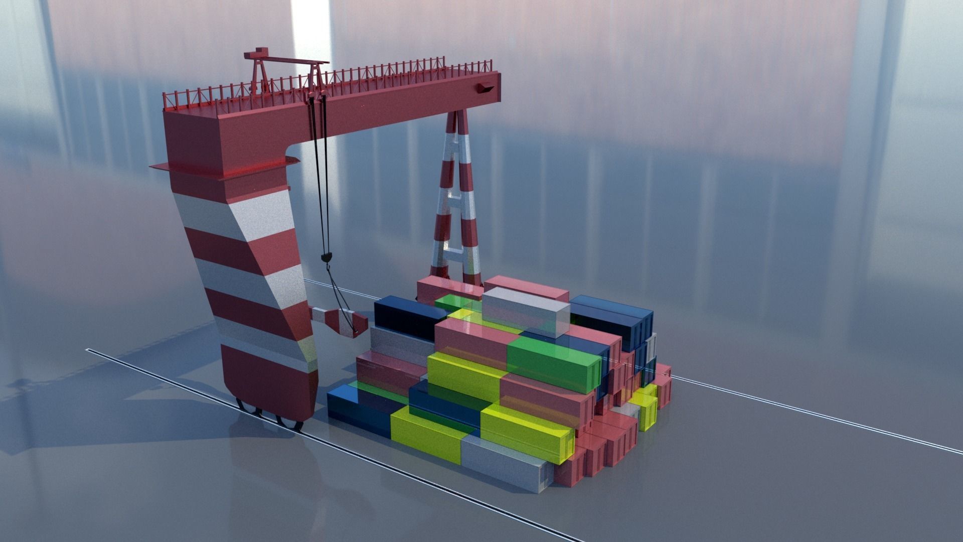 Shipping port 3D model_17