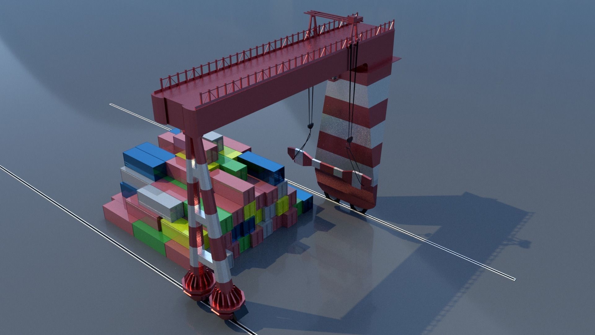 Shipping port 3D model_19