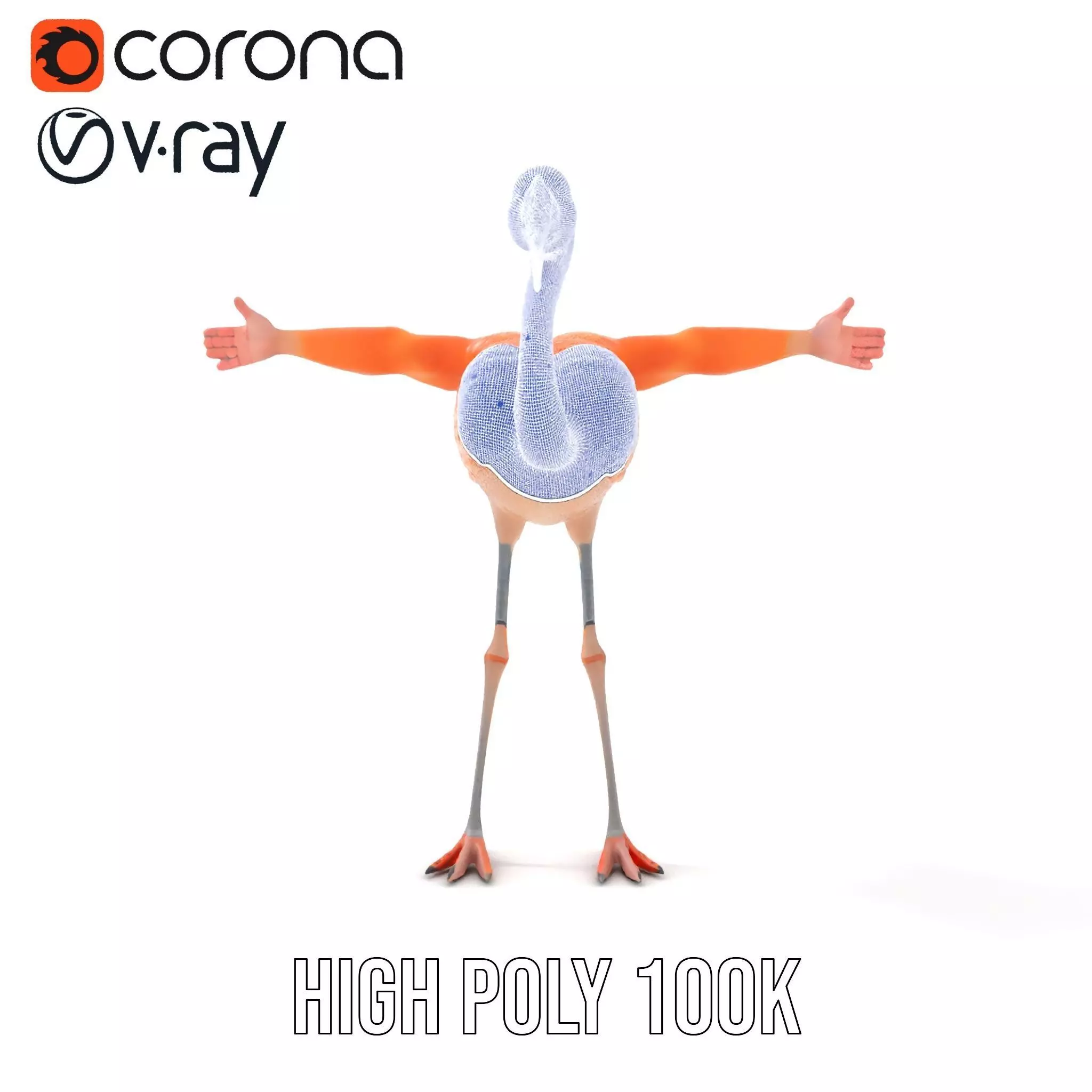 Unique Flamingo Creature model pack Low-poly 3D model_33