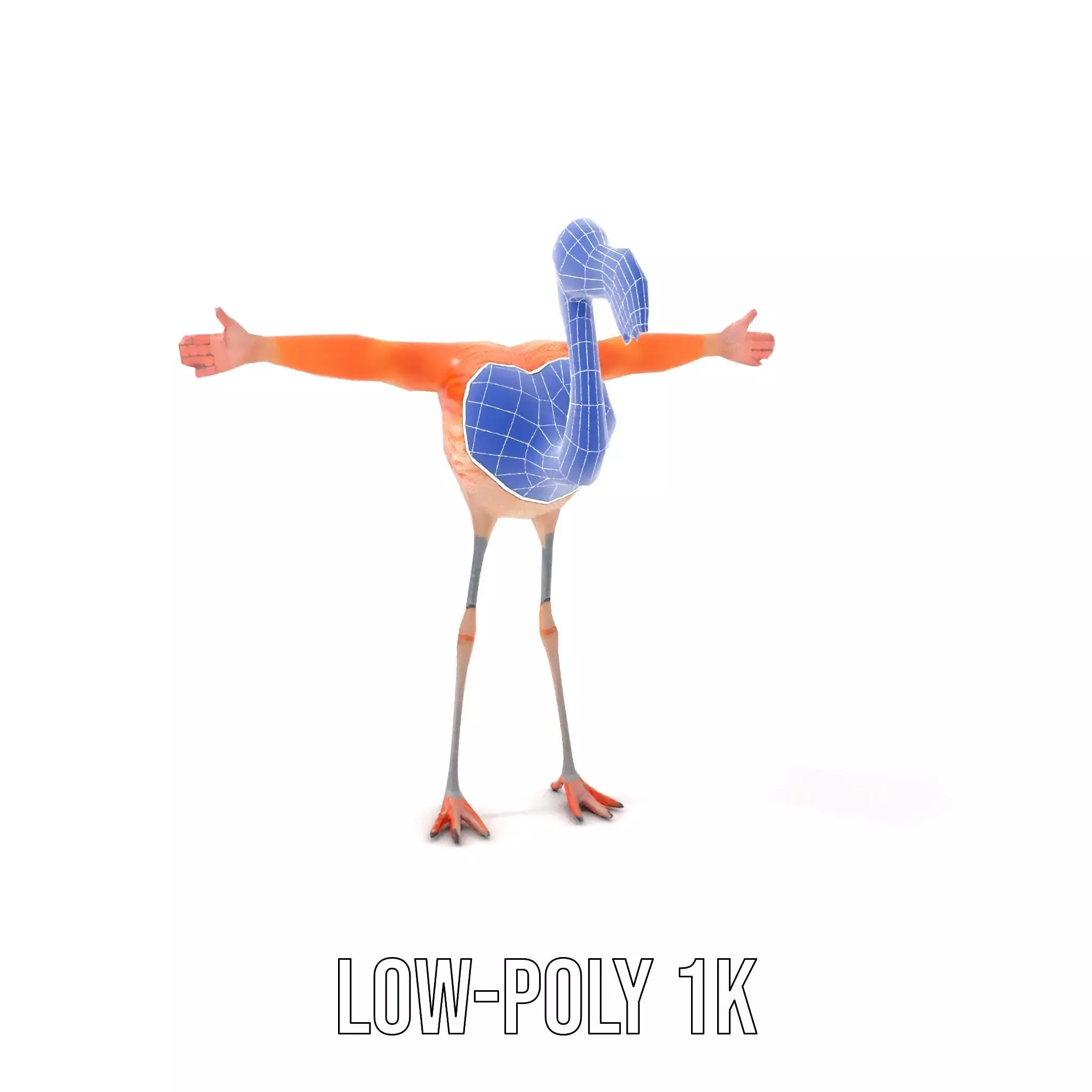 Unique Flamingo Creature model pack Low-poly 3D model_31