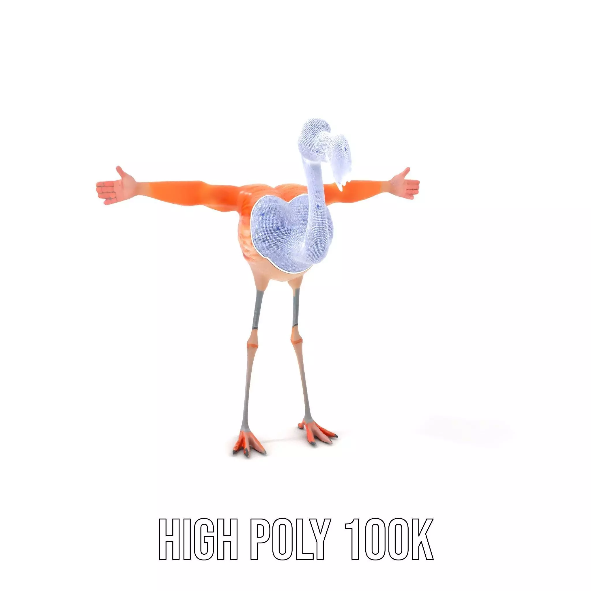 Unique Flamingo Creature model pack Low-poly 3D model_4