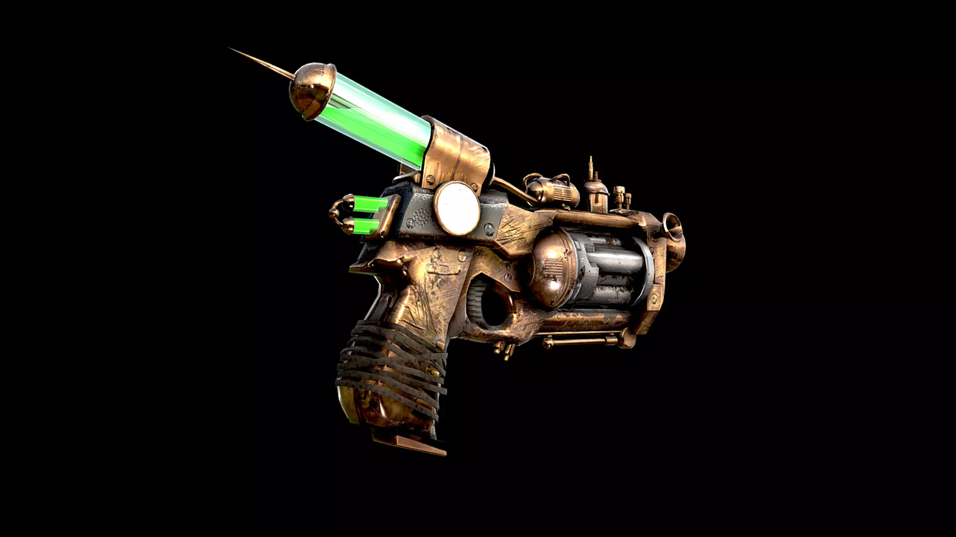 Steampunk Gun   LOW POLY 3D model_2