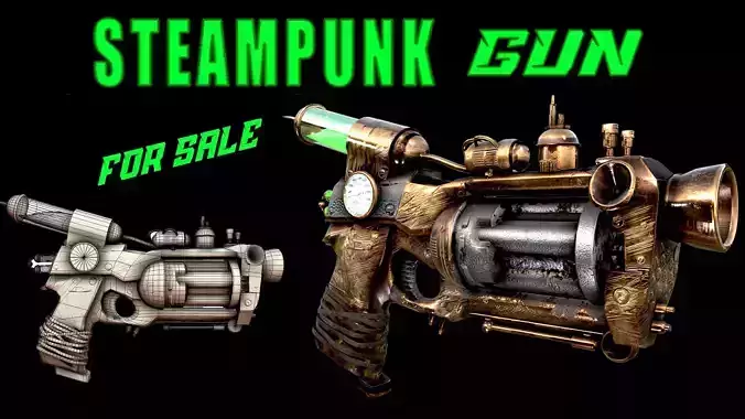 Steampunk Gun   LOW POLY