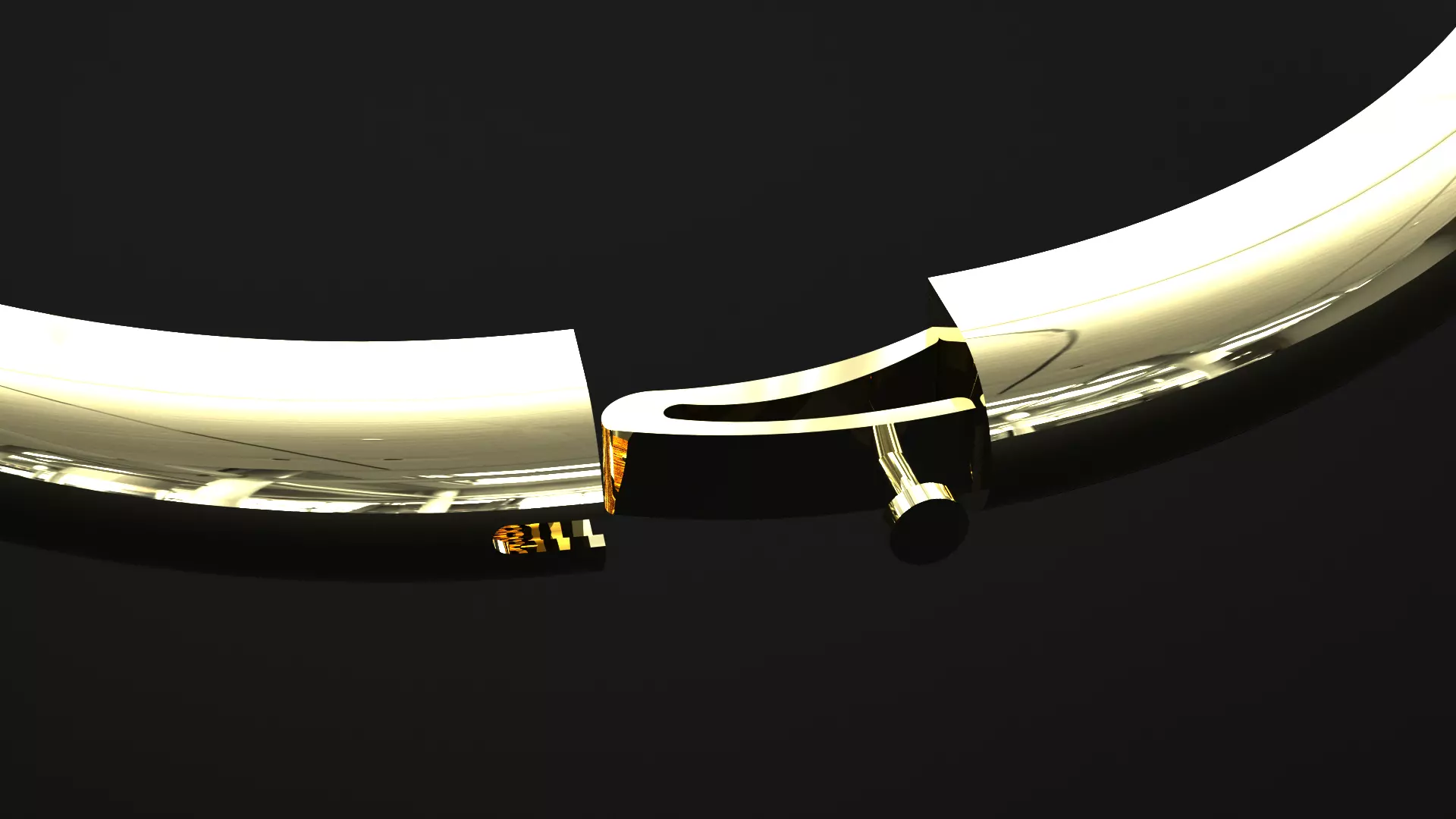 Luxury Gold Bangle Bracelet with Diamonds 3D print model 3D print model_5
