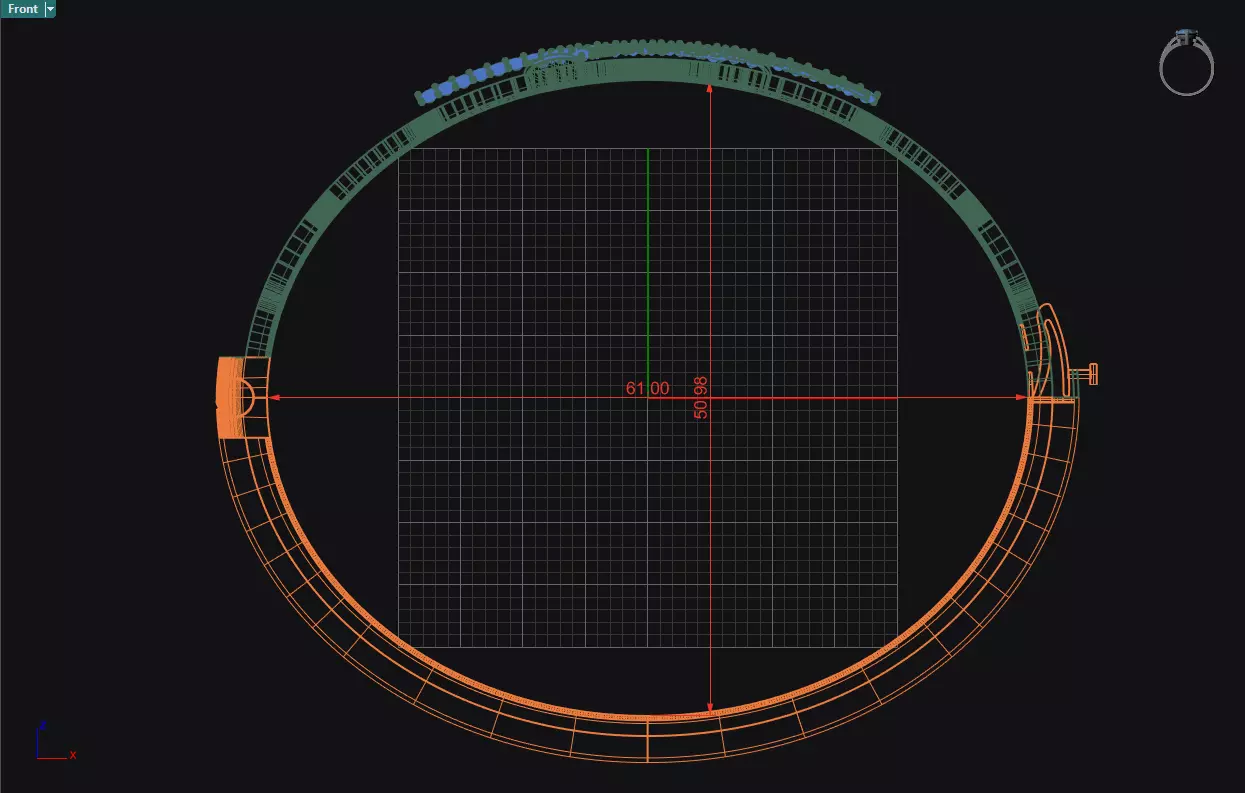 Luxury Gold Bangle Bracelet with Diamonds 3D print model 3D print model_7