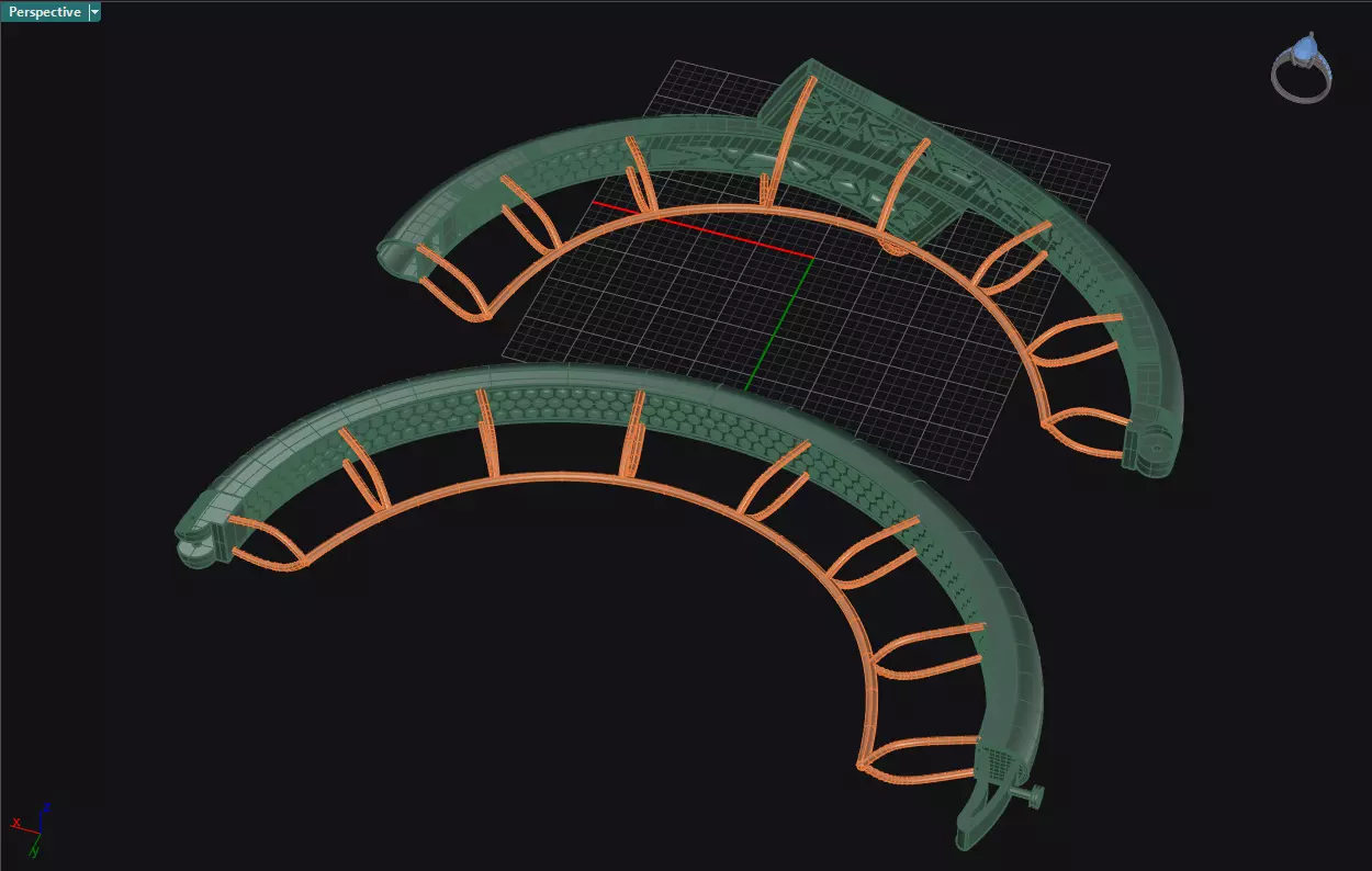 Luxury Gold Bangle Bracelet with Diamonds 3D print model 3D print model_9