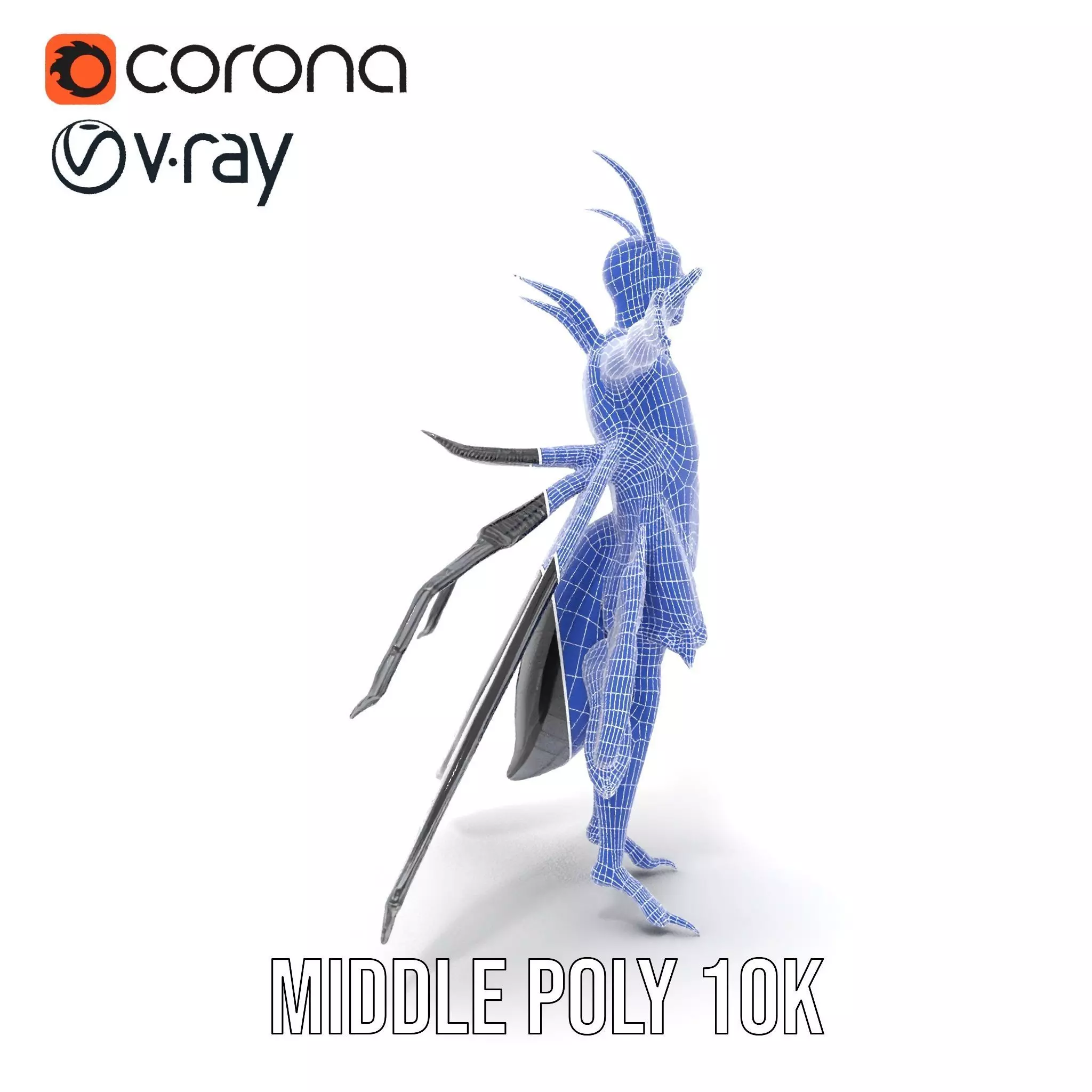 Insect Armor Warrior model pack Low-poly 3D model_30