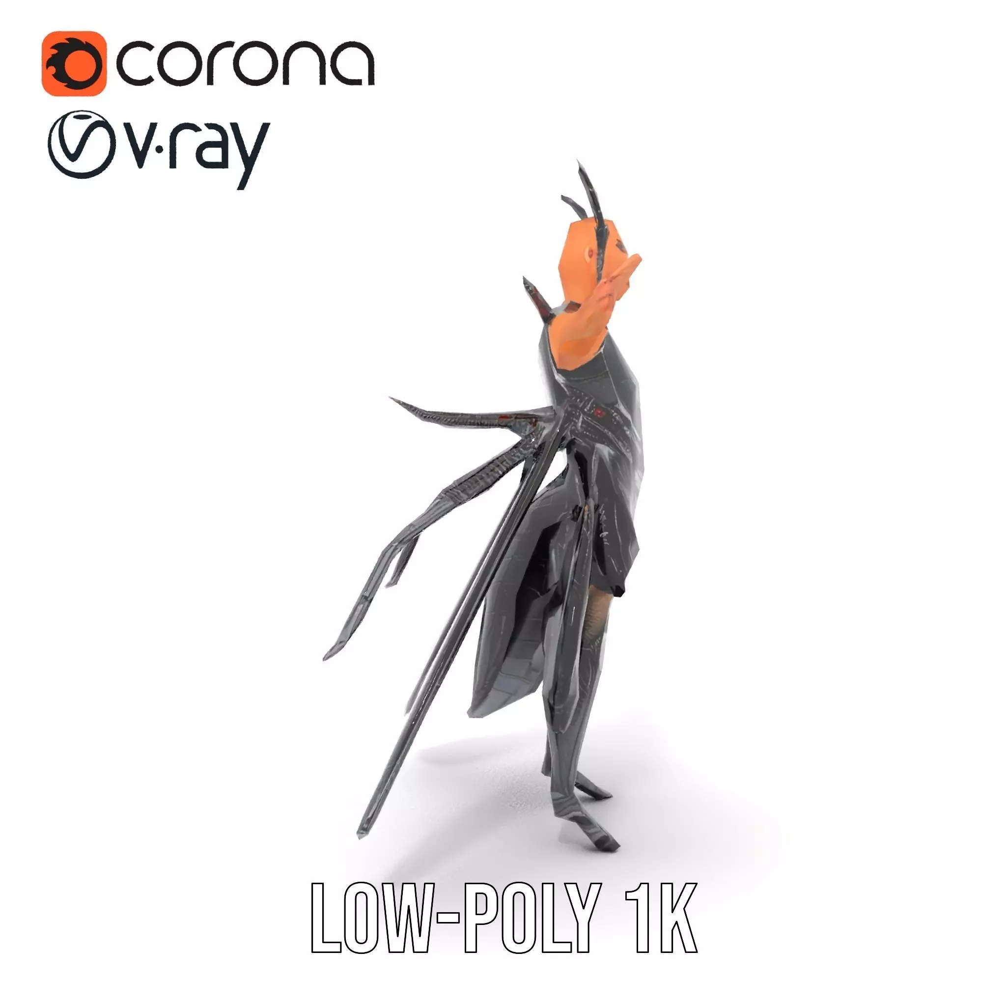 Insect Armor Warrior model pack Low-poly 3D model_31