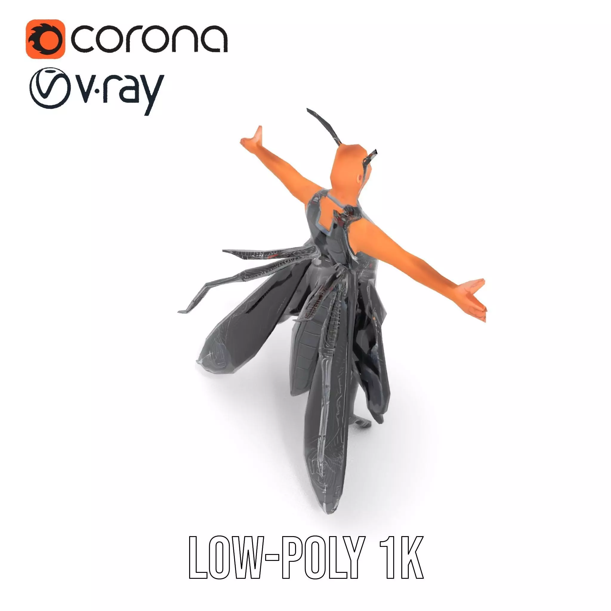 Insect Armor Warrior model pack Low-poly 3D model_16