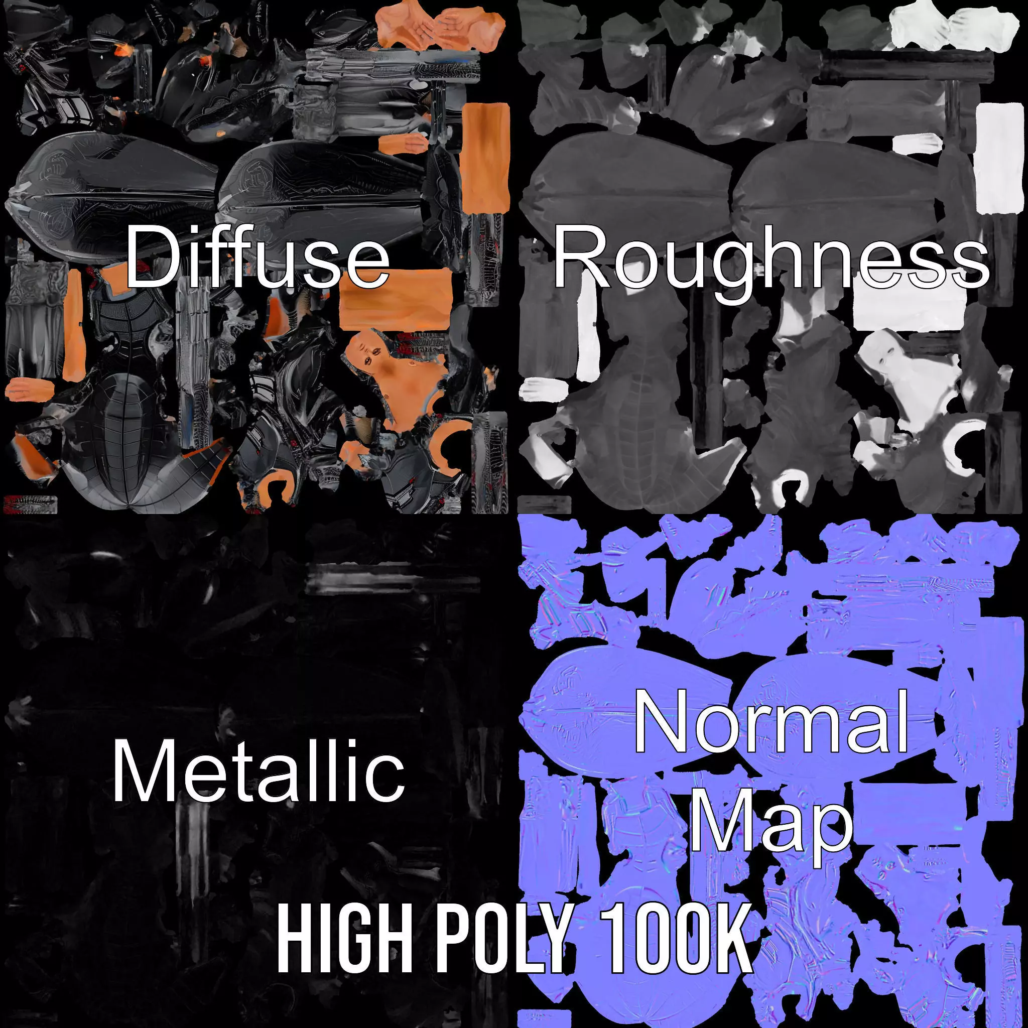 Insect Armor Warrior model pack Low-poly 3D model_3