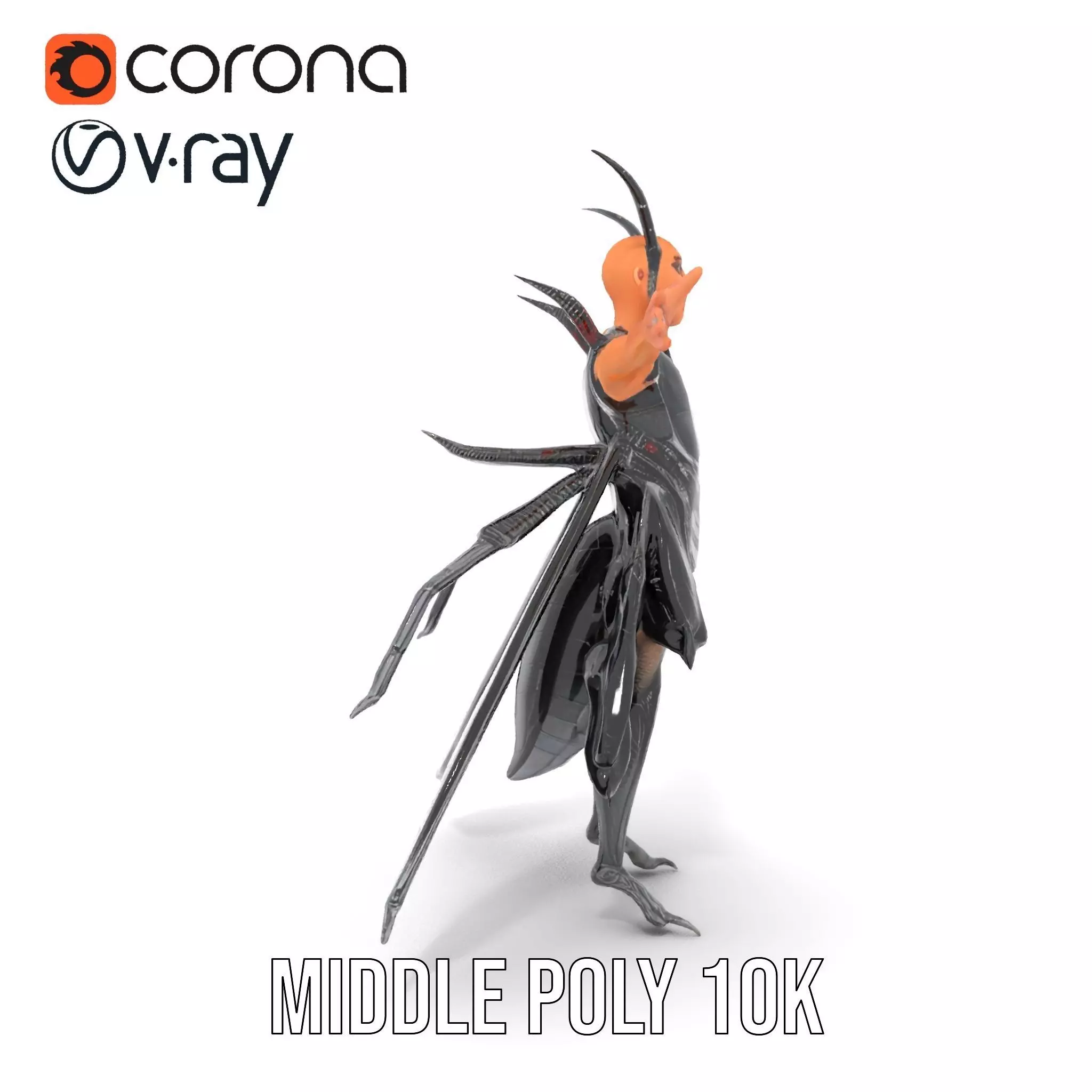 Insect Armor Warrior model pack Low-poly 3D model_5