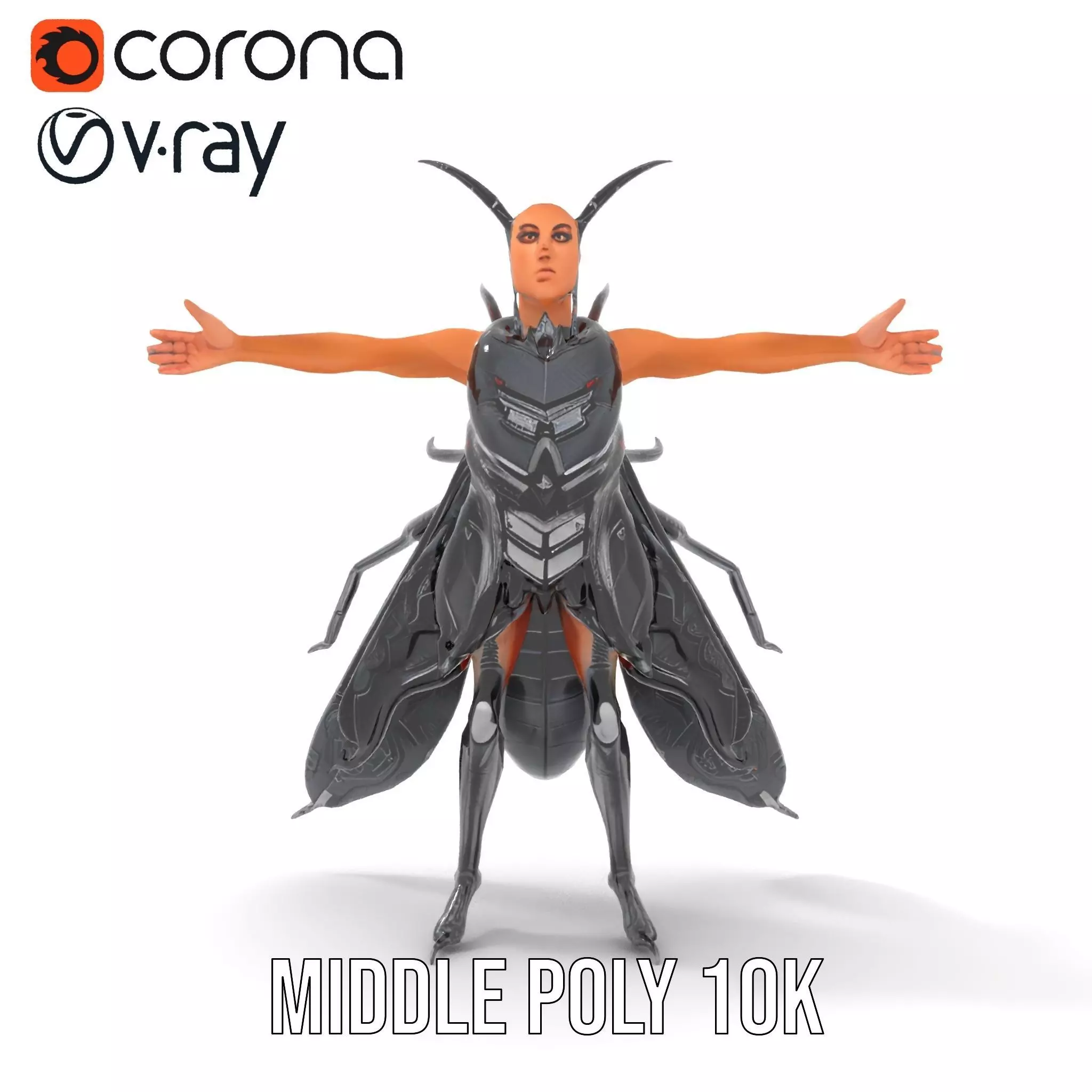 Insect Armor Warrior model pack Low-poly 3D model_11