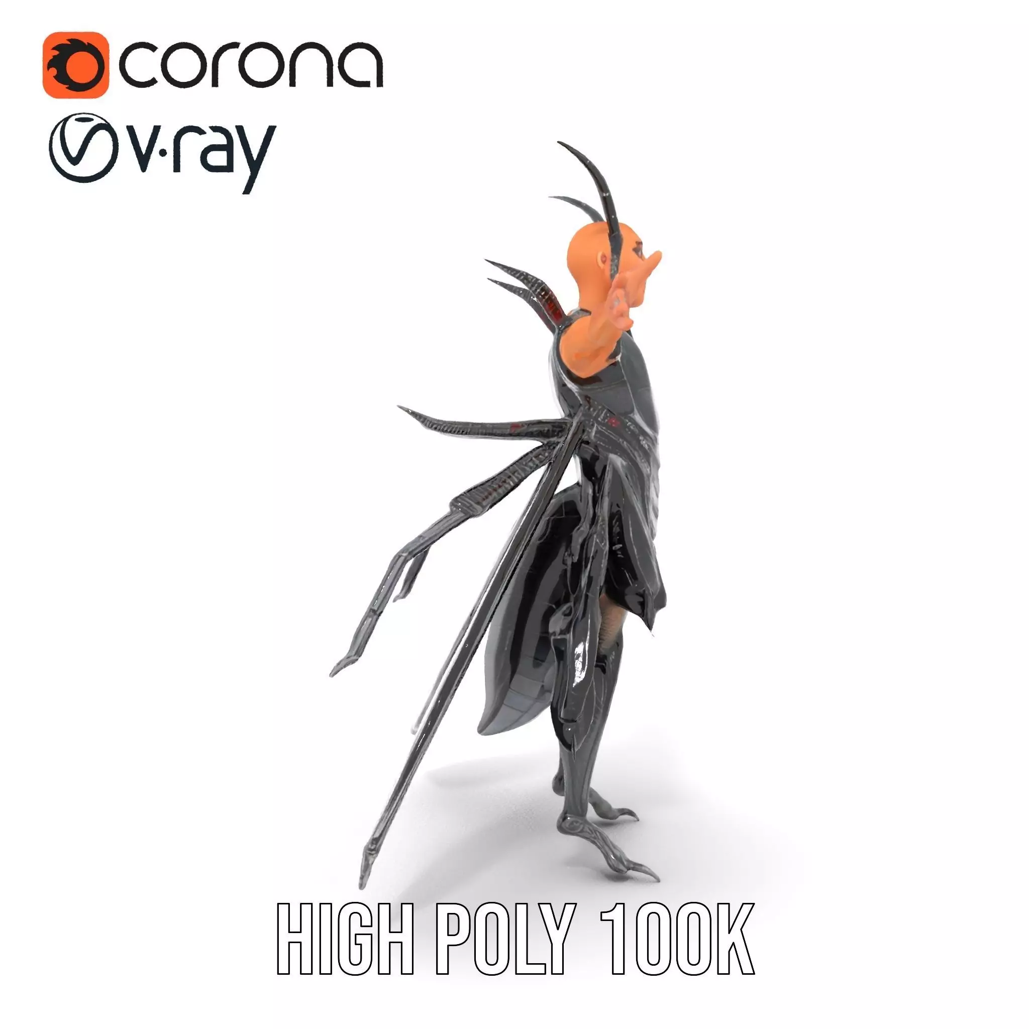 Insect Armor Warrior model pack Low-poly 3D model_26