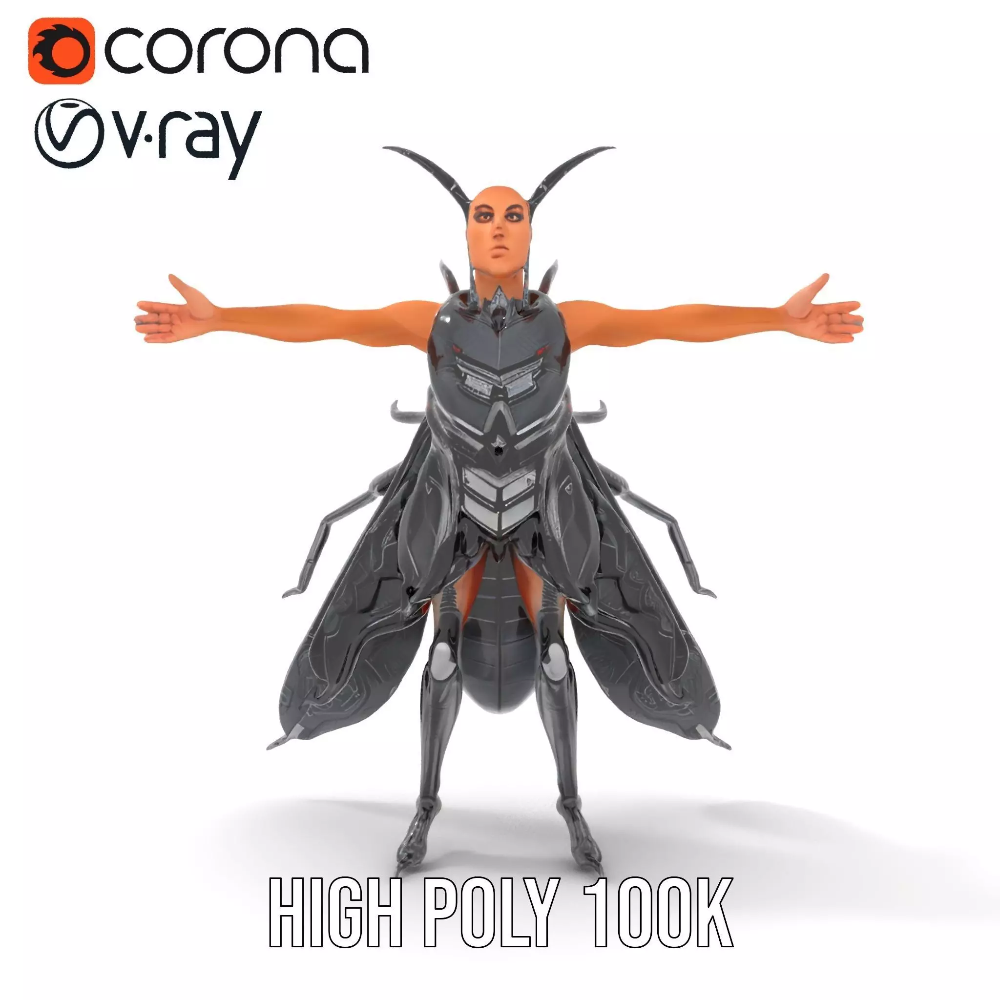 Insect Armor Warrior model pack Low-poly 3D model_23