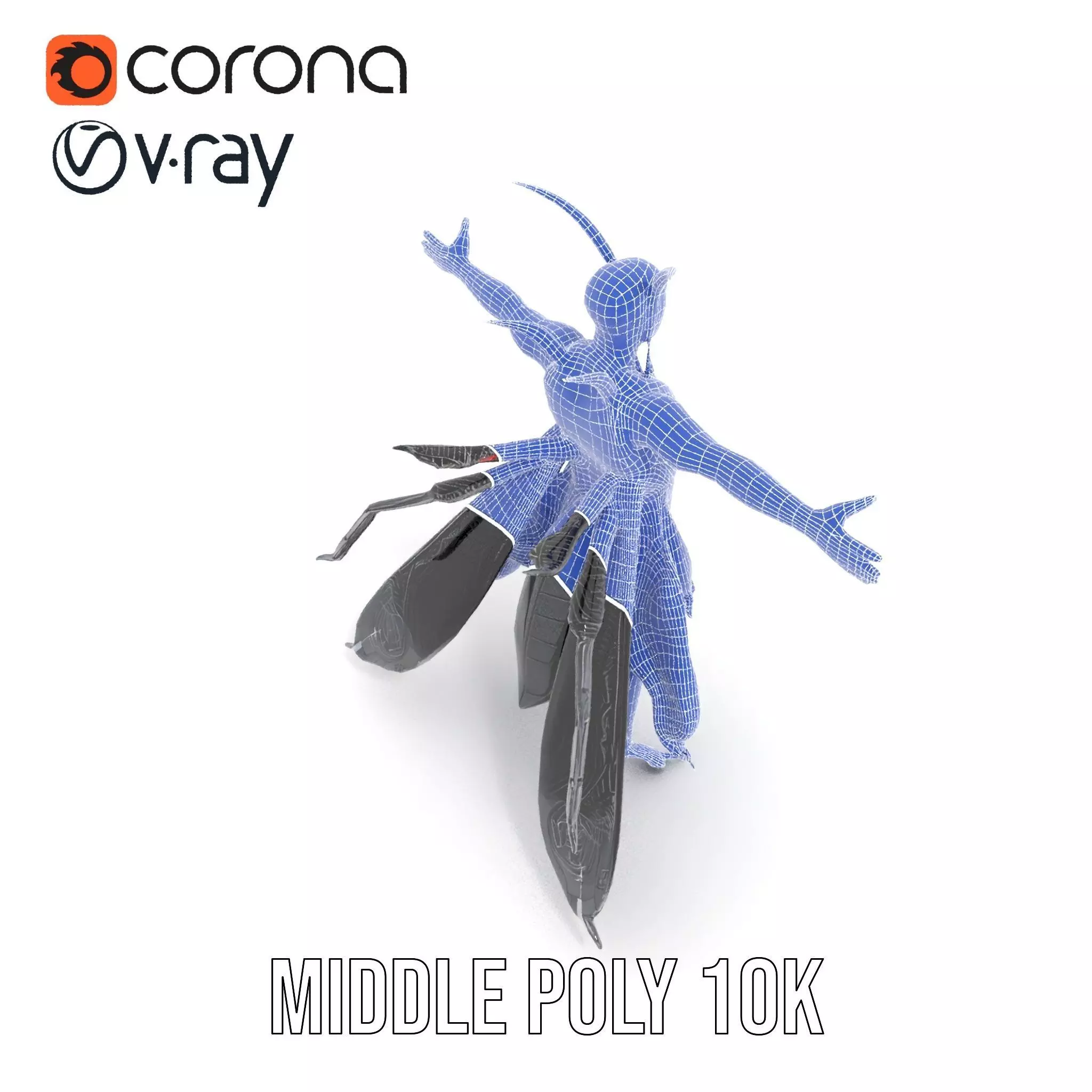 Insect Armor Warrior model pack Low-poly 3D model_13