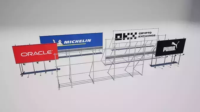 Racetrack Advertising Wall Variations  3D model