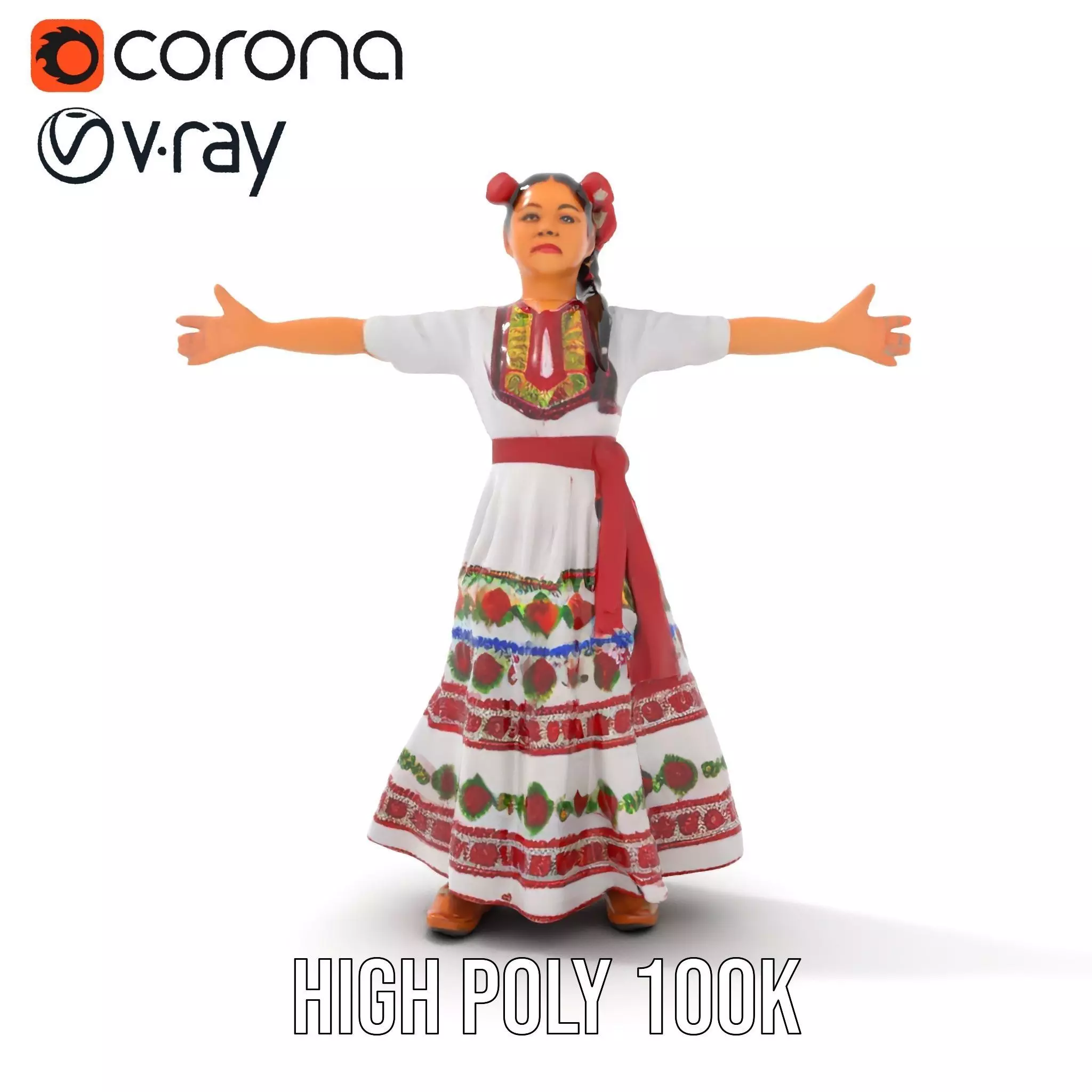 Colorful Festival Dress model pack Low-poly 3D model_17