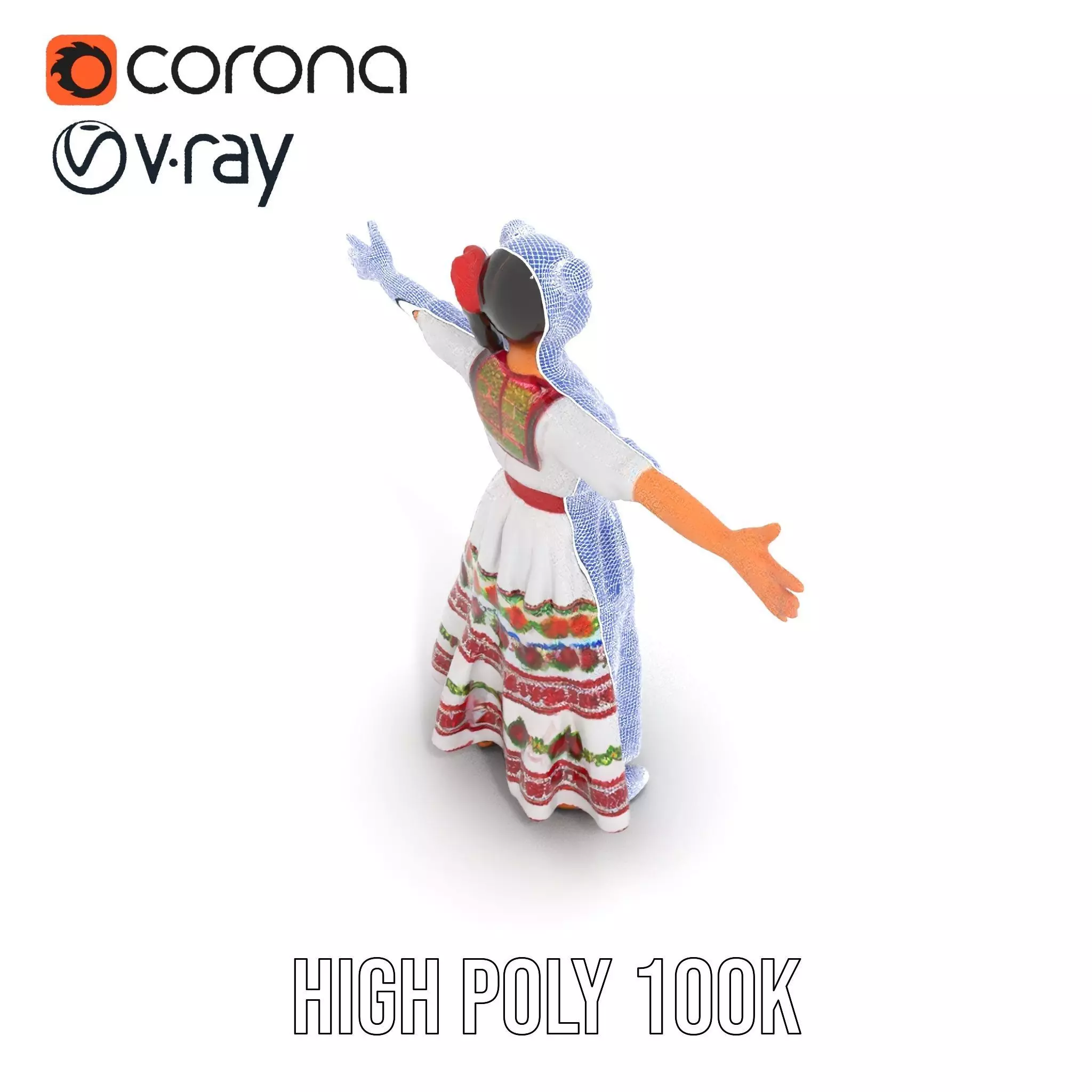 Colorful Festival Dress model pack Low-poly 3D model_34