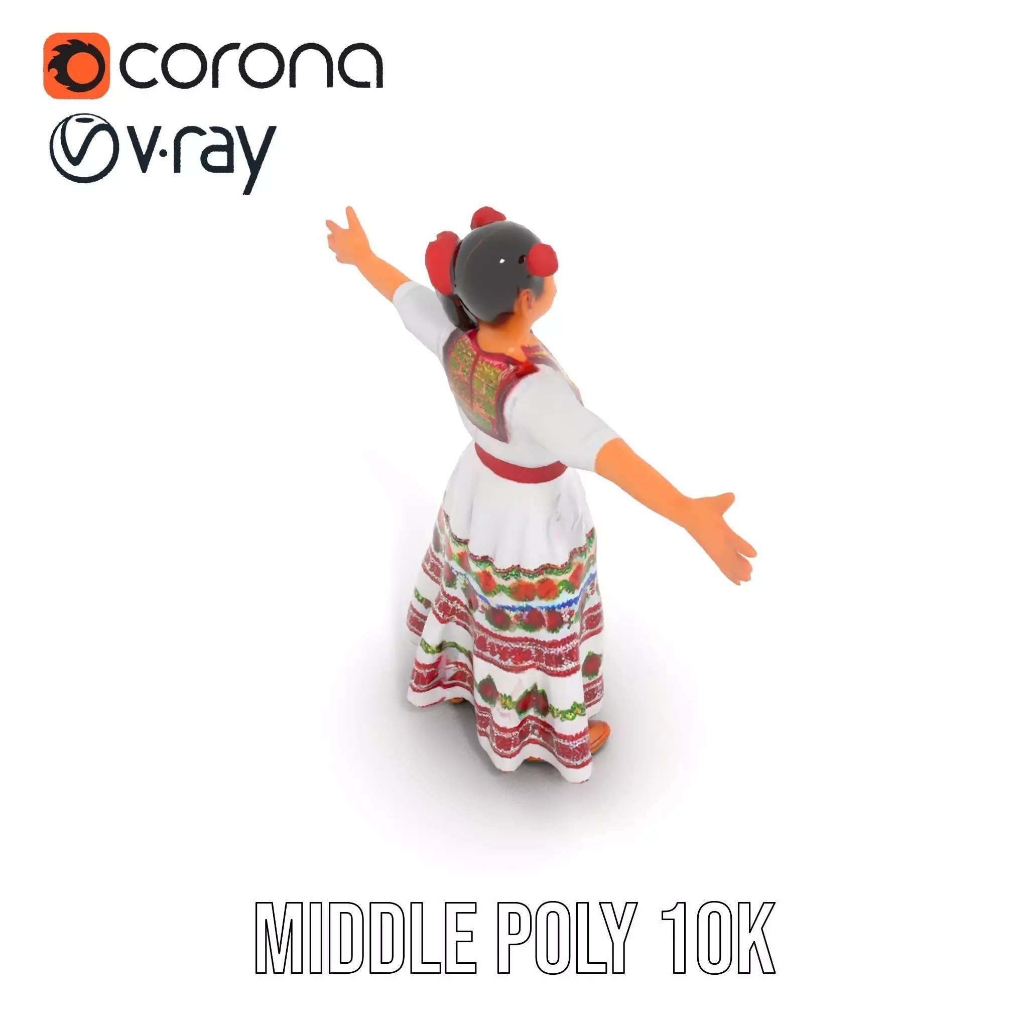 Colorful Festival Dress model pack Low-poly 3D model_9