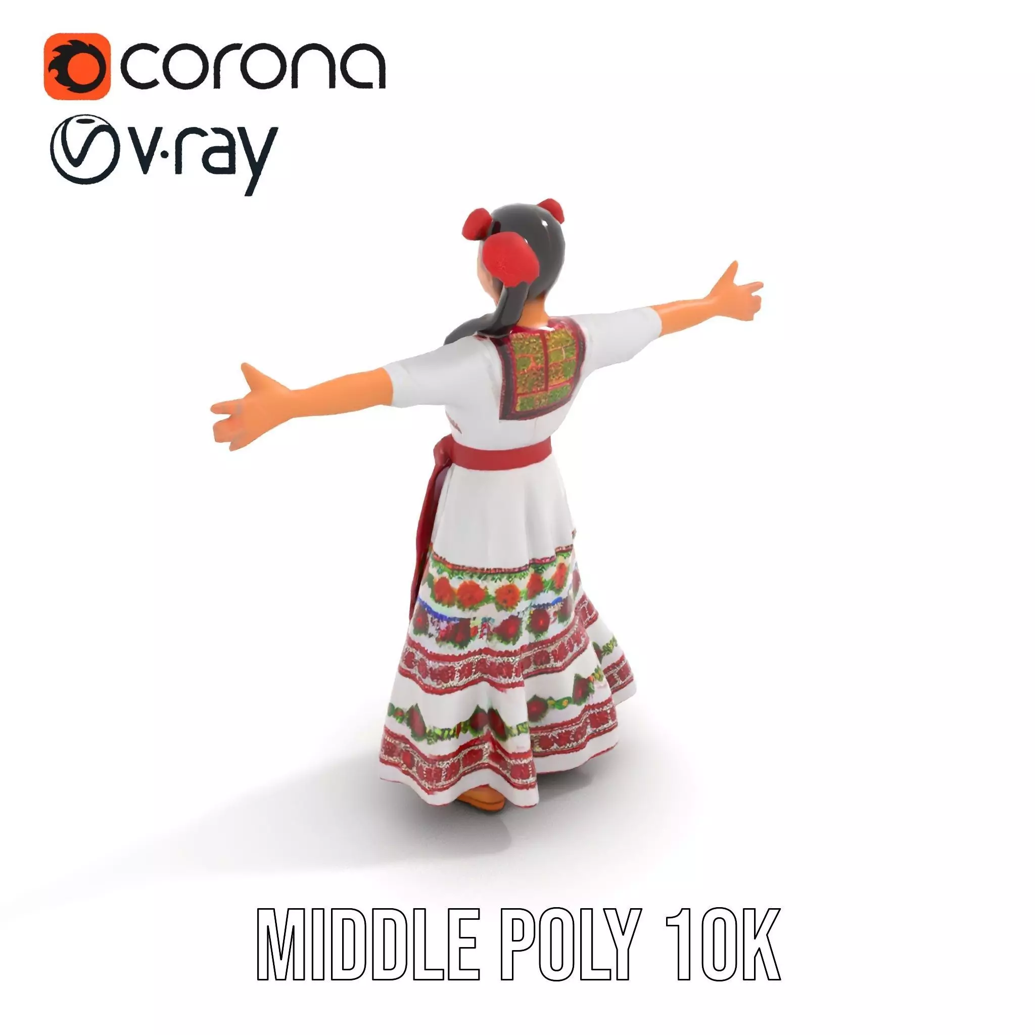 Colorful Festival Dress model pack Low-poly 3D model_5