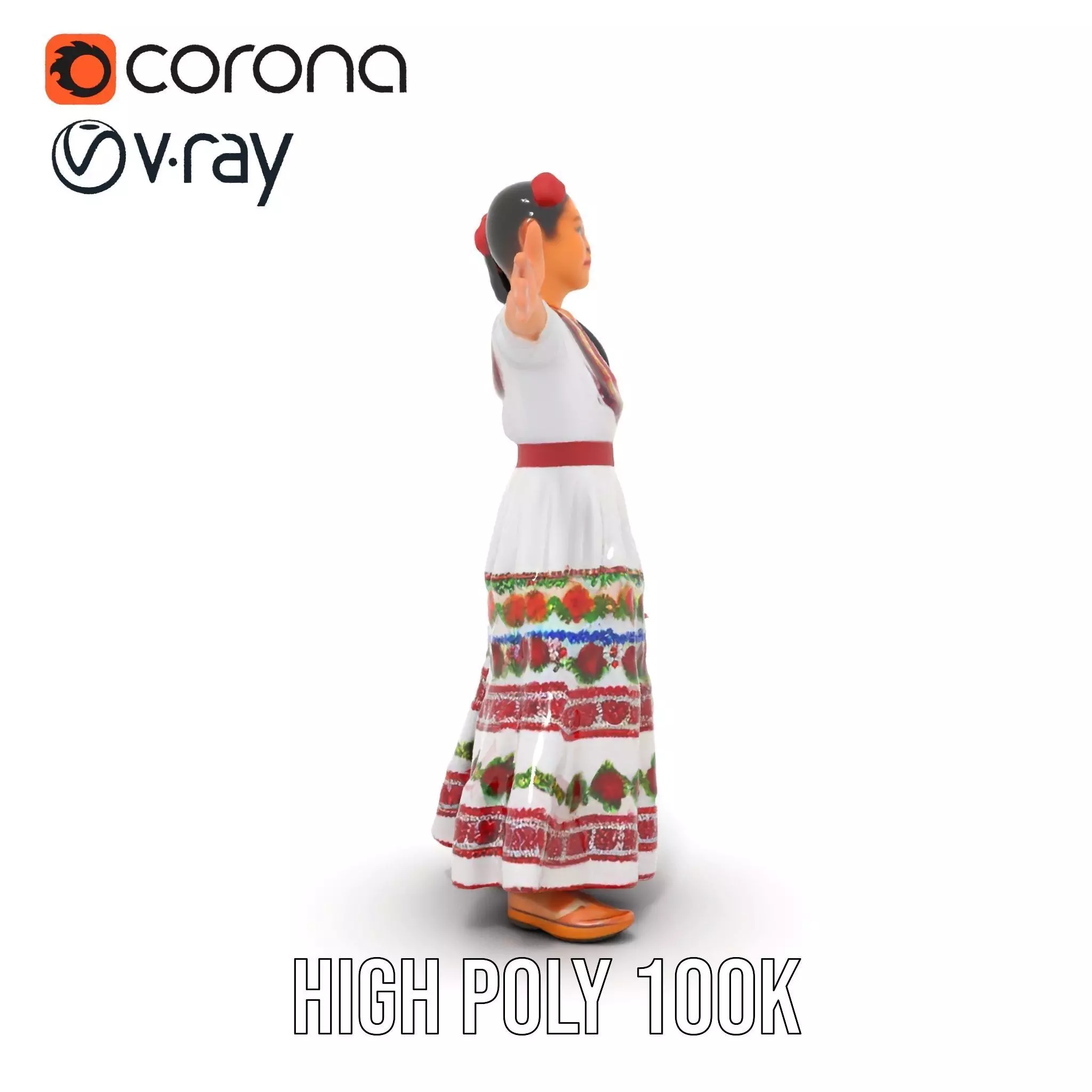 Colorful Festival Dress model pack Low-poly 3D model_32