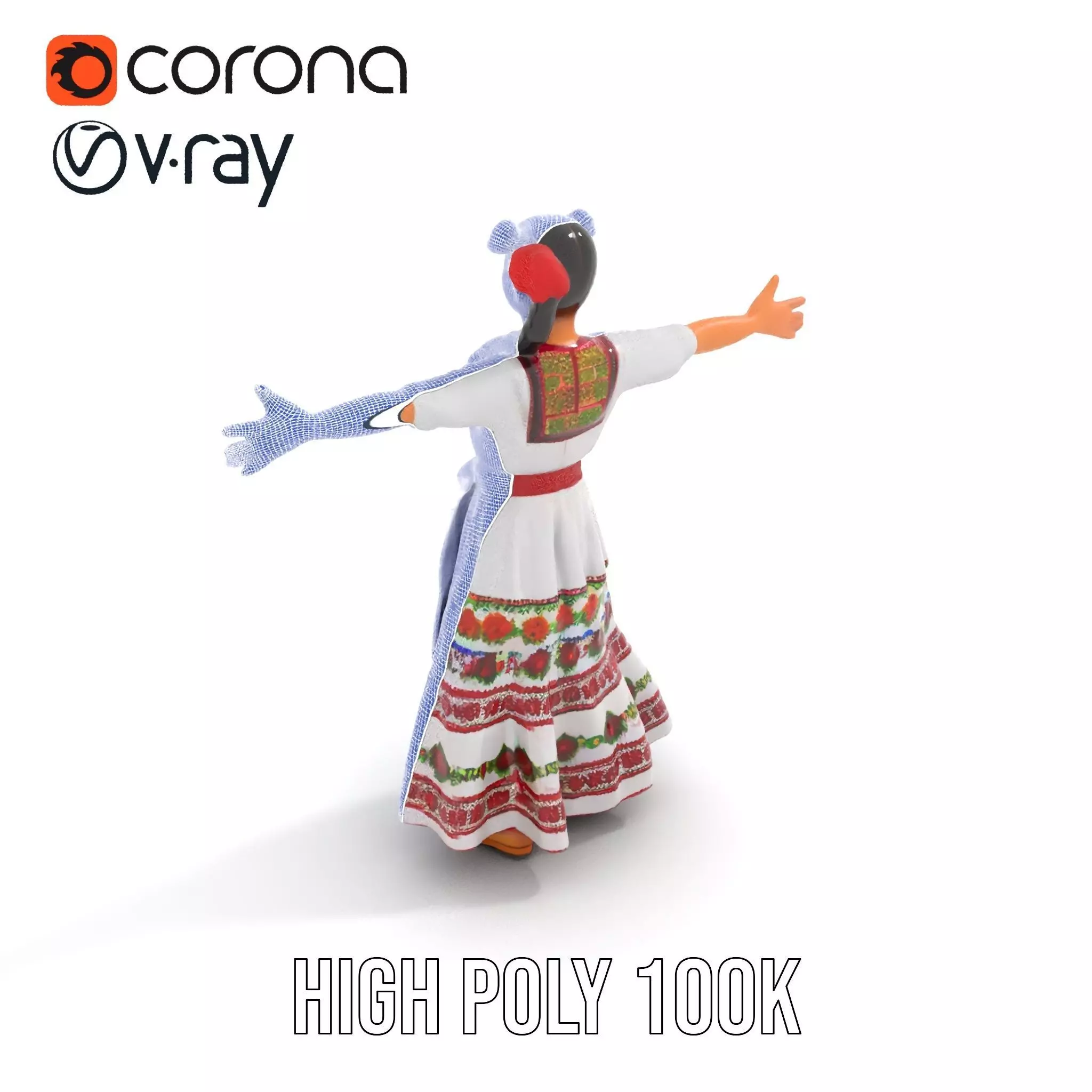 Colorful Festival Dress model pack Low-poly 3D model_31