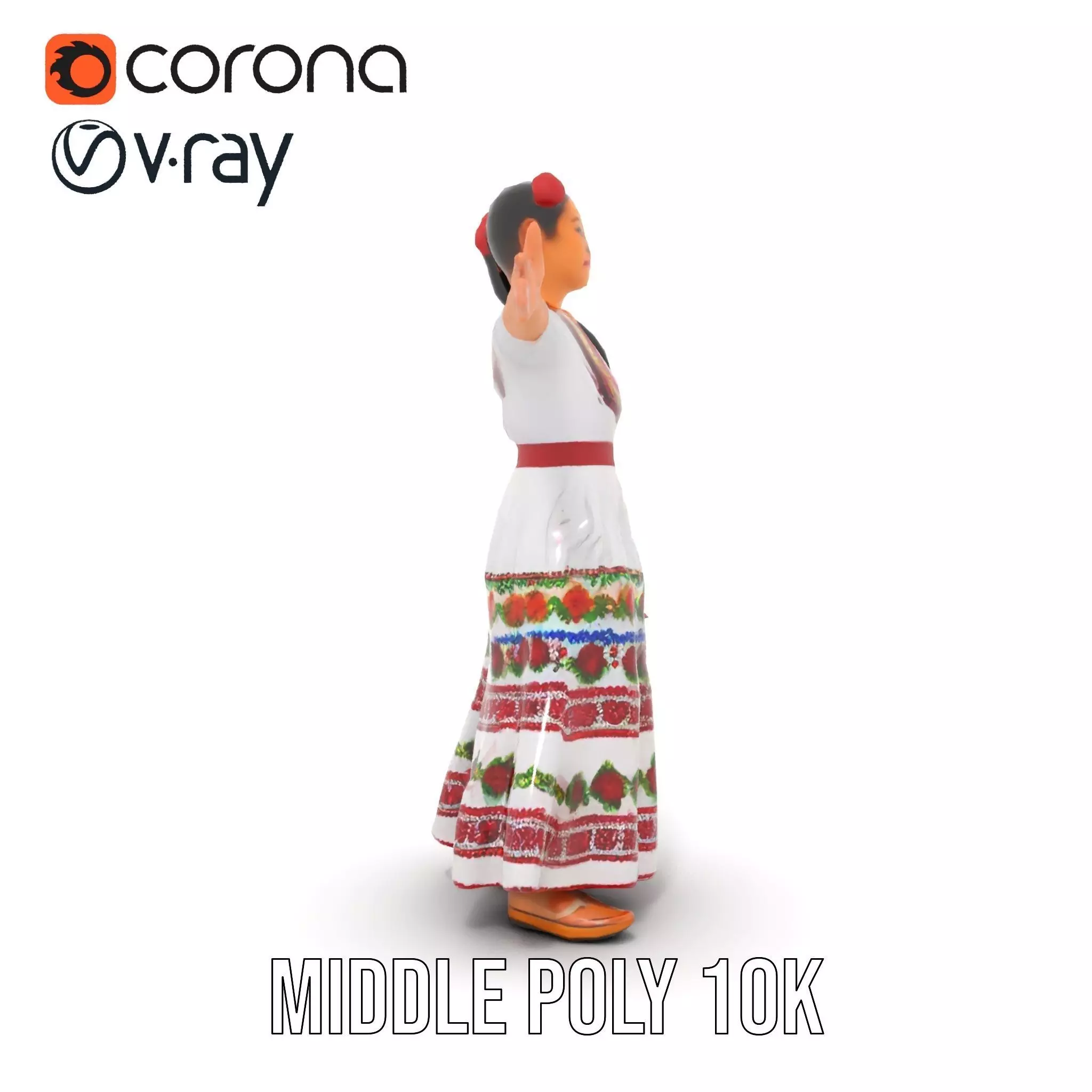 Colorful Festival Dress model pack Low-poly 3D model_15