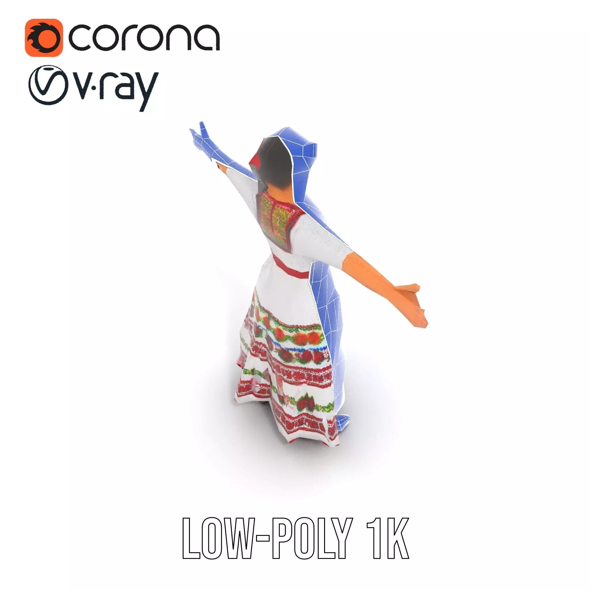 Colorful Festival Dress model pack Low-poly 3D model_28