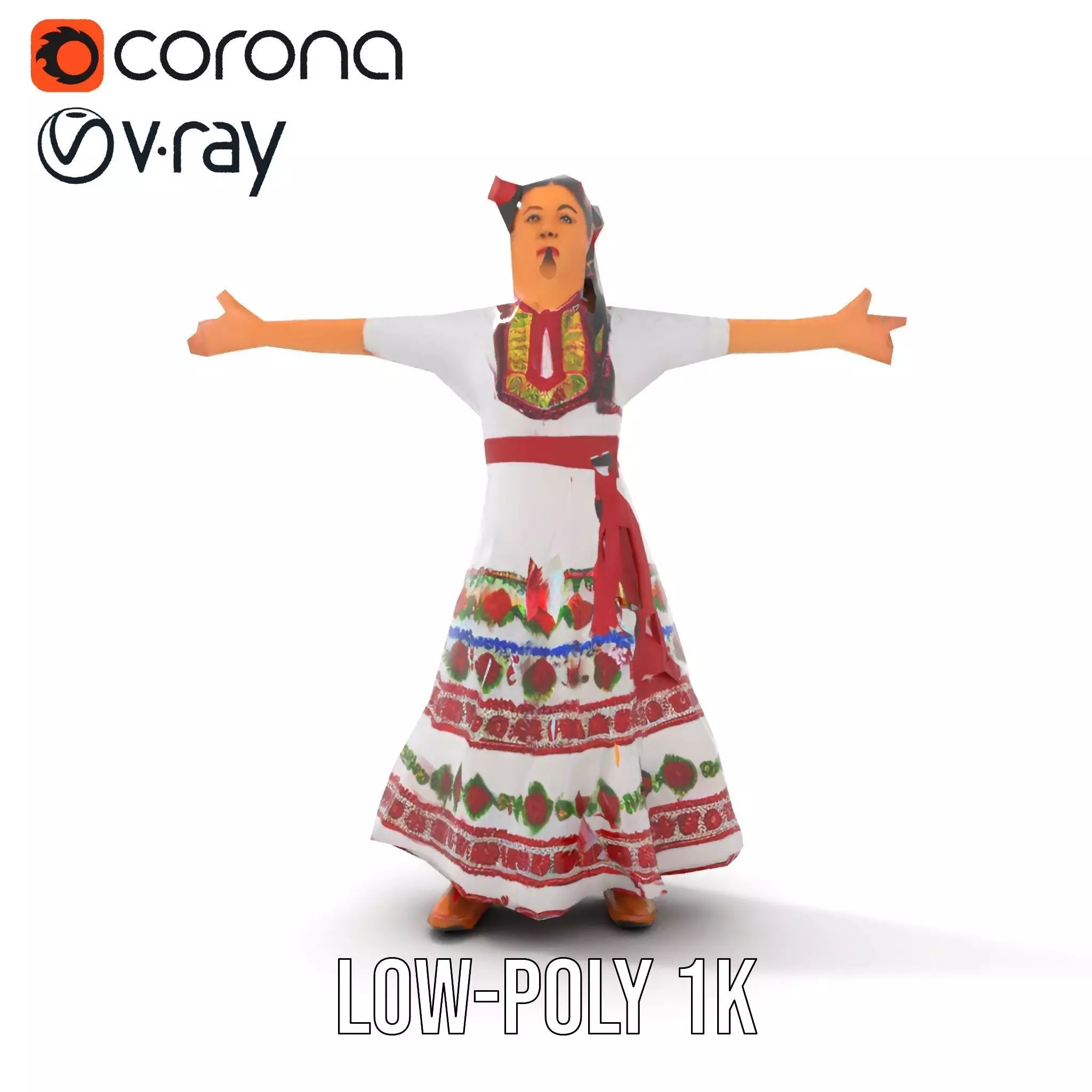 Colorful Festival Dress model pack Low-poly 3D model_16
