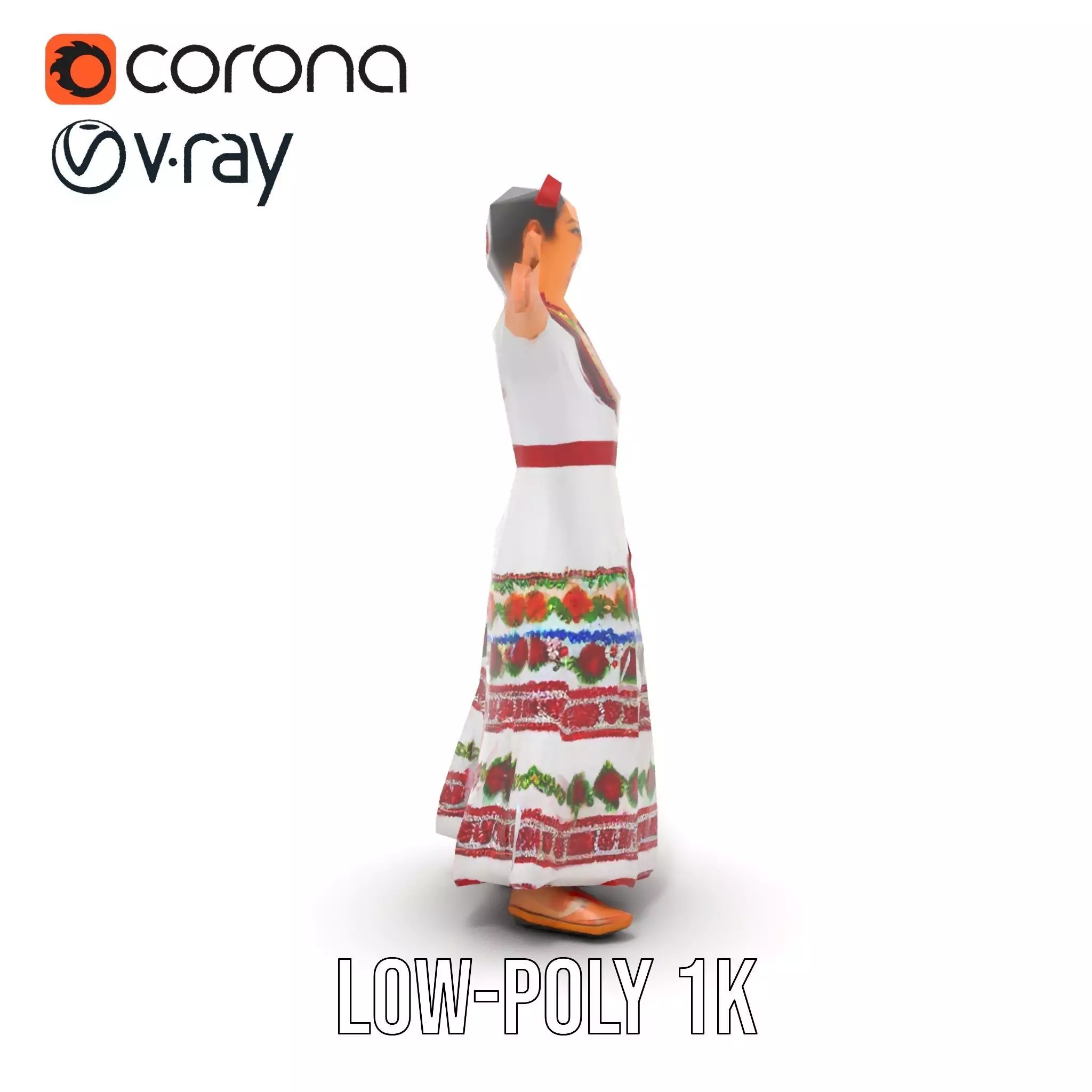 Colorful Festival Dress model pack Low-poly 3D model_22