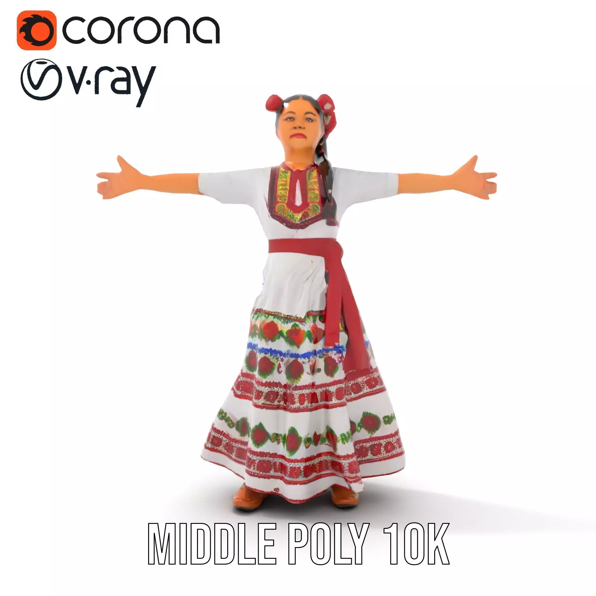 Colorful Festival Dress model pack Low-poly 3D model_12