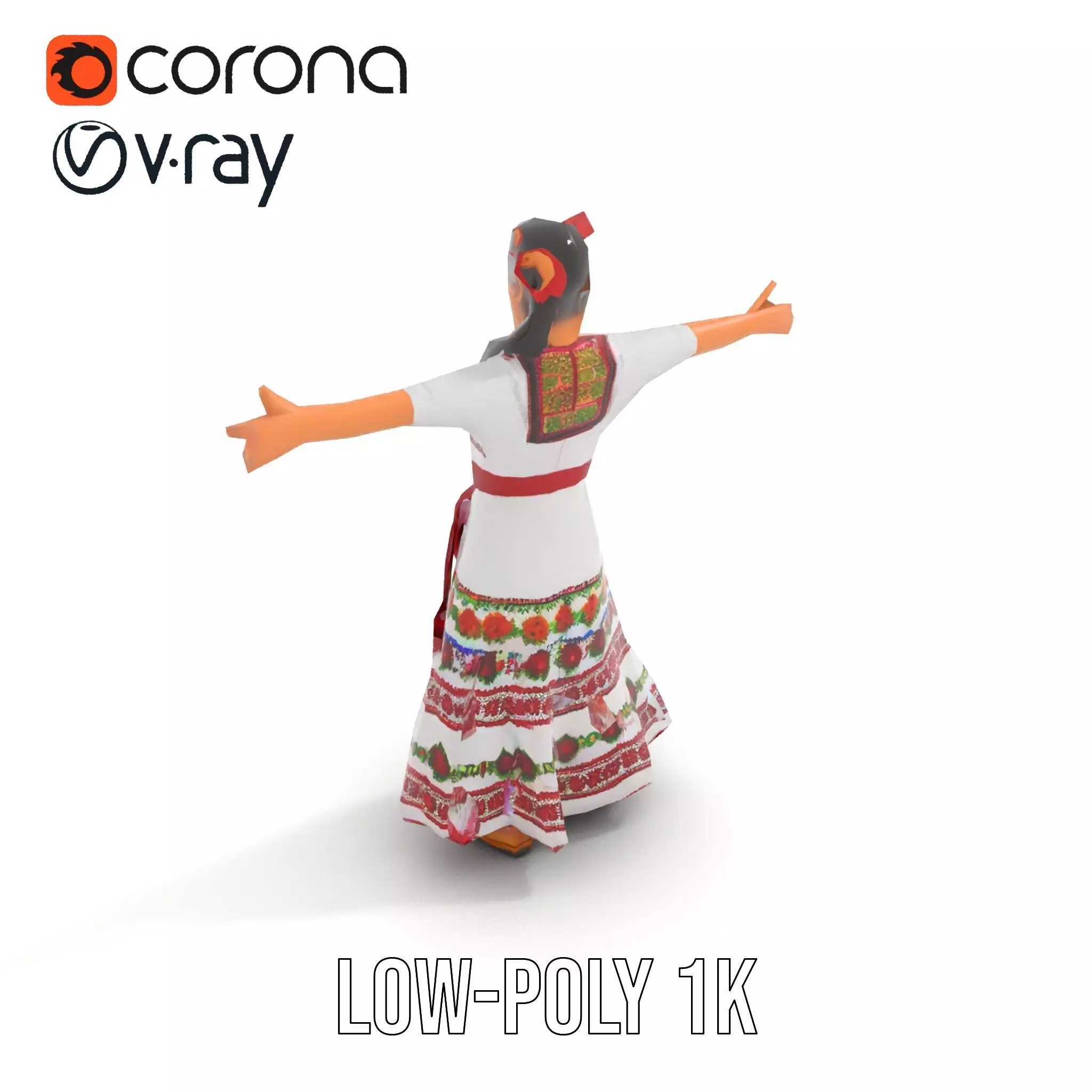 Colorful Festival Dress model pack Low-poly 3D model_13