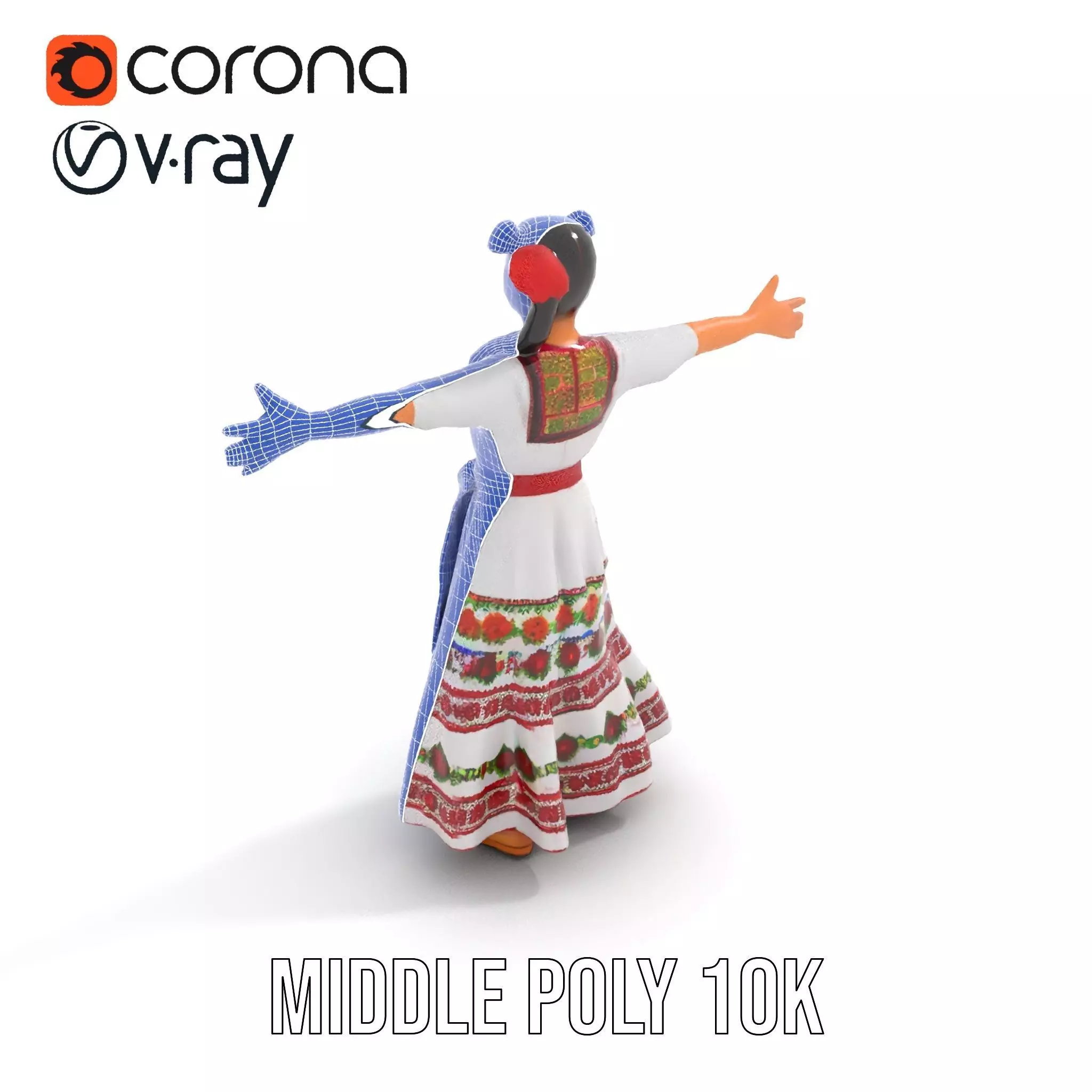 Colorful Festival Dress model pack Low-poly 3D model_24
