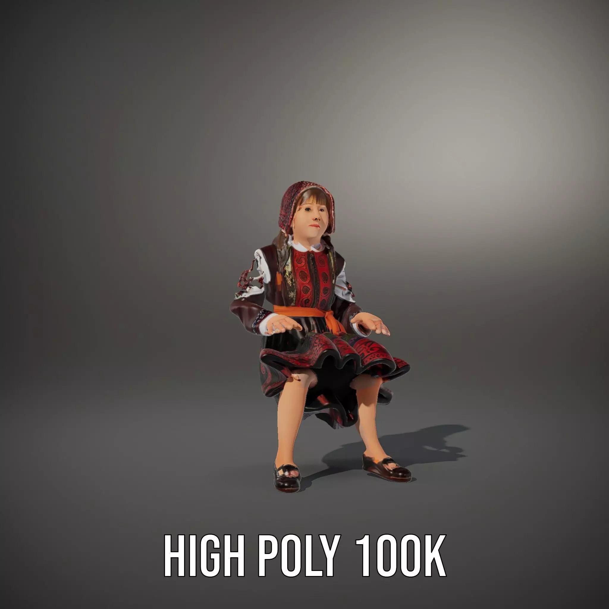 Traditional Folk Dress model pack Low-poly 3D model_12