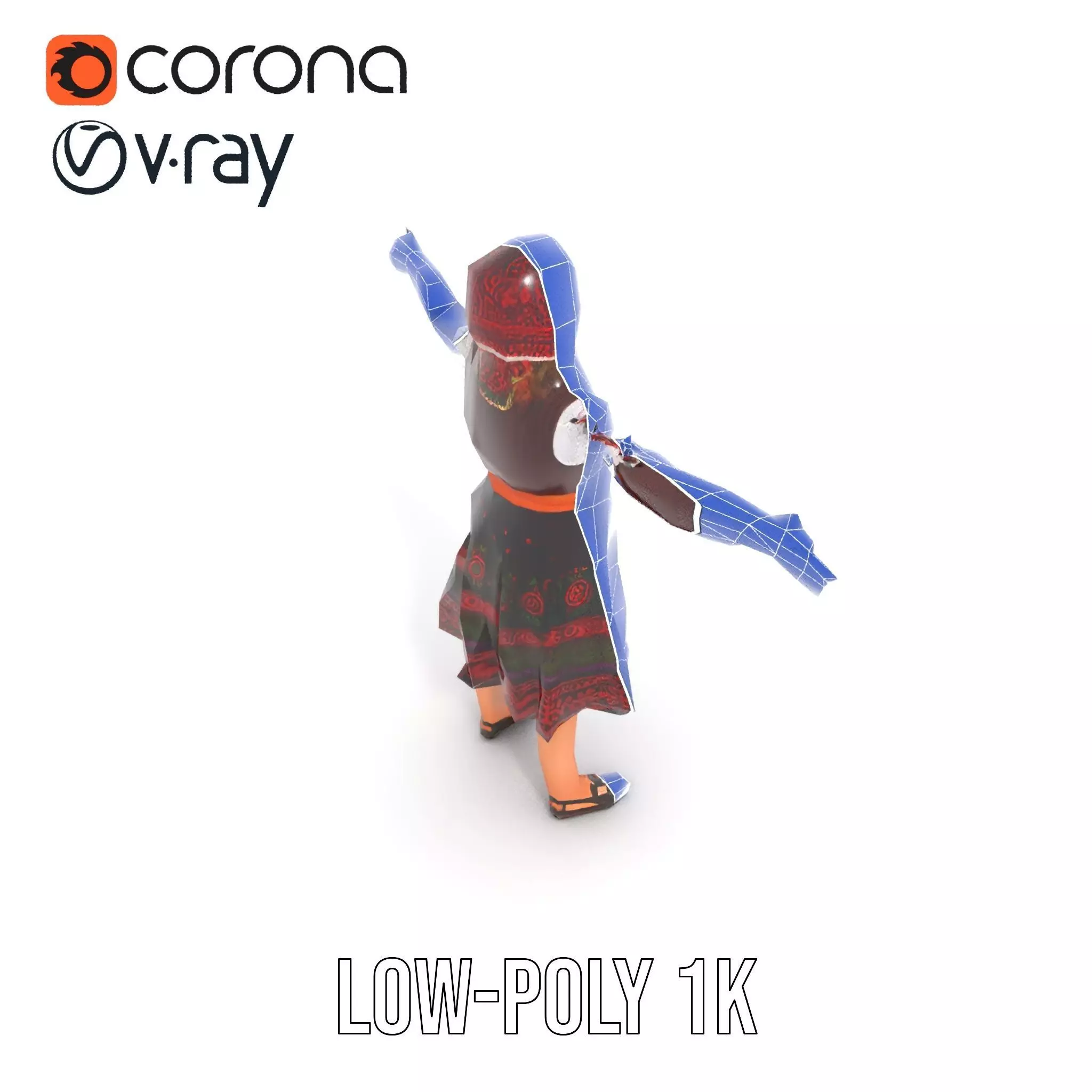 Traditional Folk Dress model pack Low-poly 3D model_14