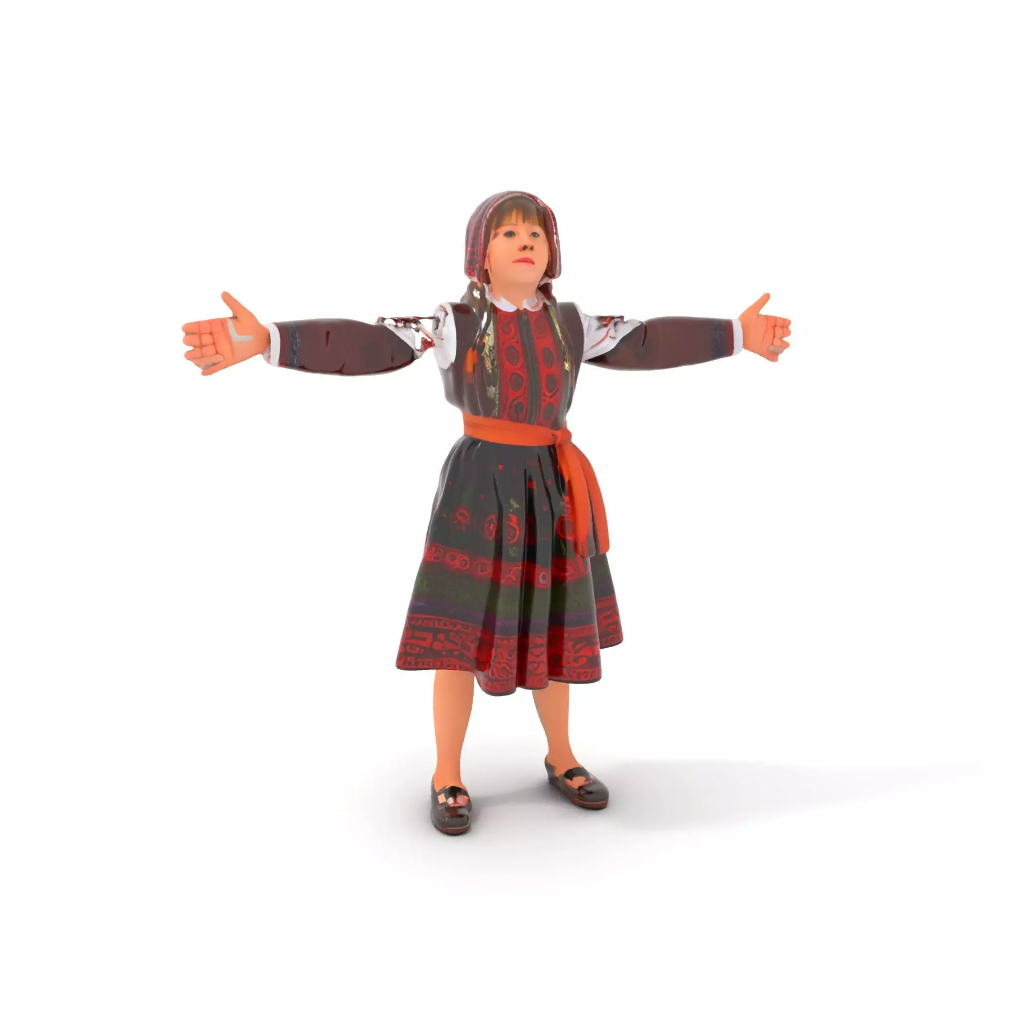 Traditional Folk Dress model pack Low-poly 3D model_0