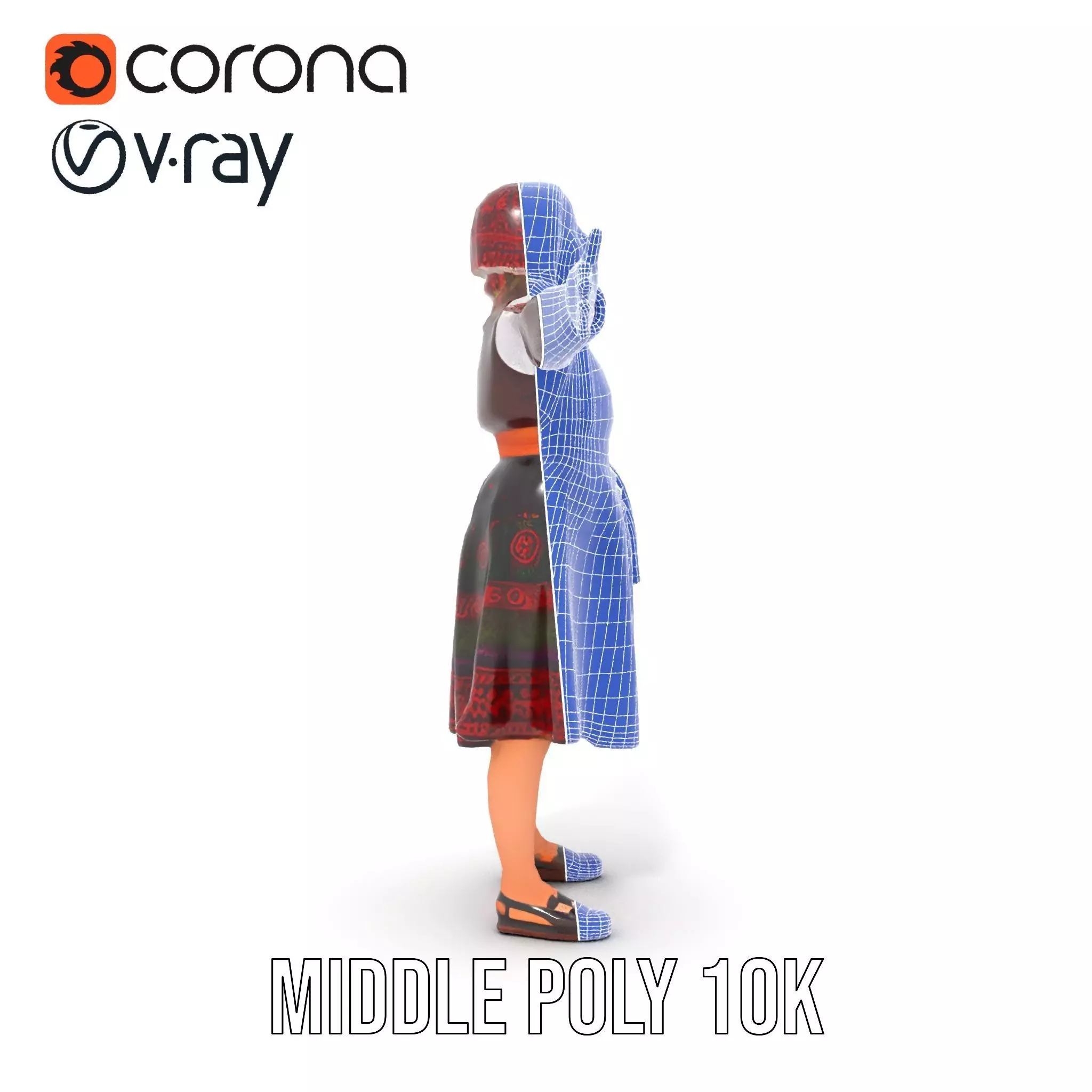 Traditional Folk Dress model pack Low-poly 3D model_26
