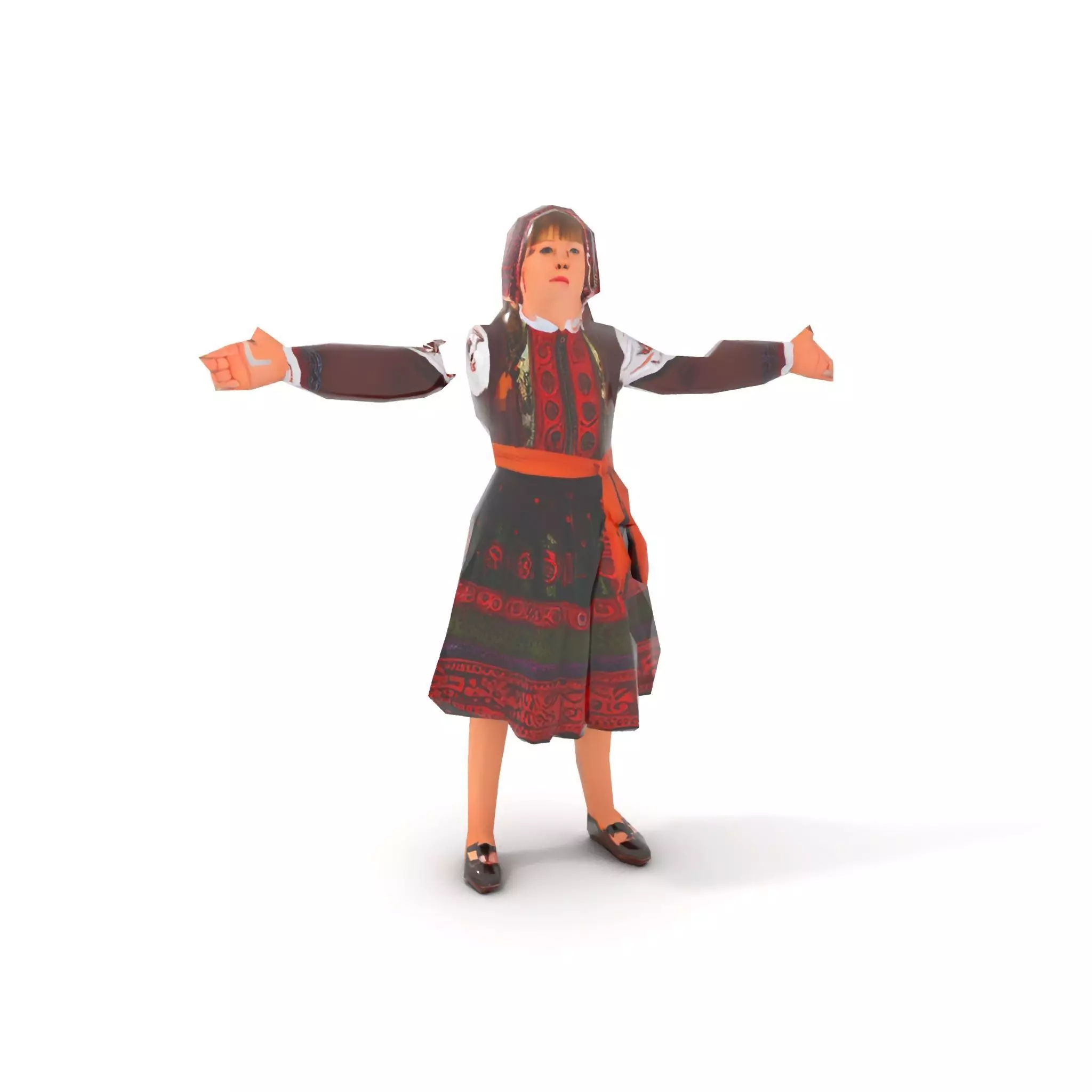 Traditional Folk Dress model pack Low-poly 3D model_8