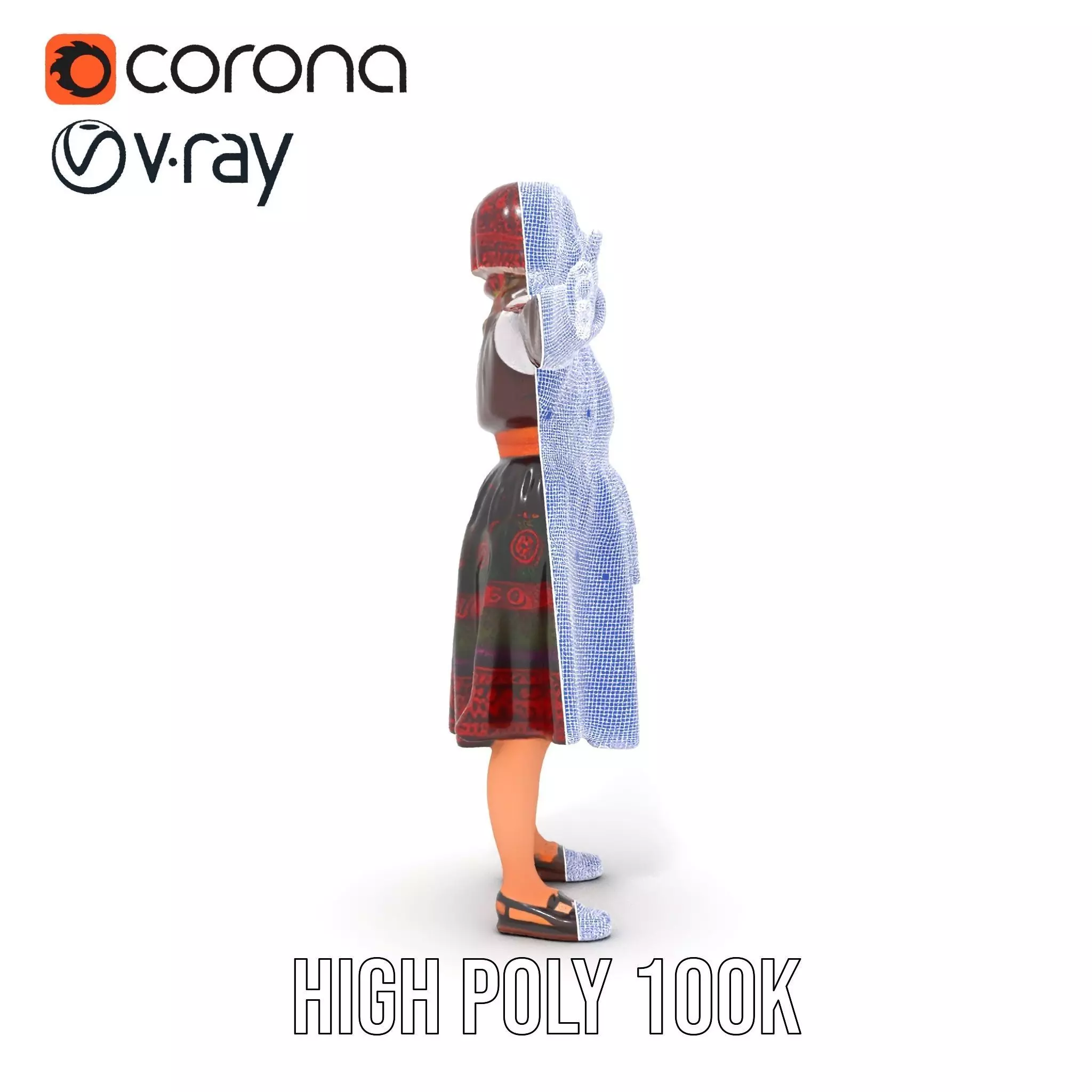 Traditional Folk Dress model pack Low-poly 3D model_32