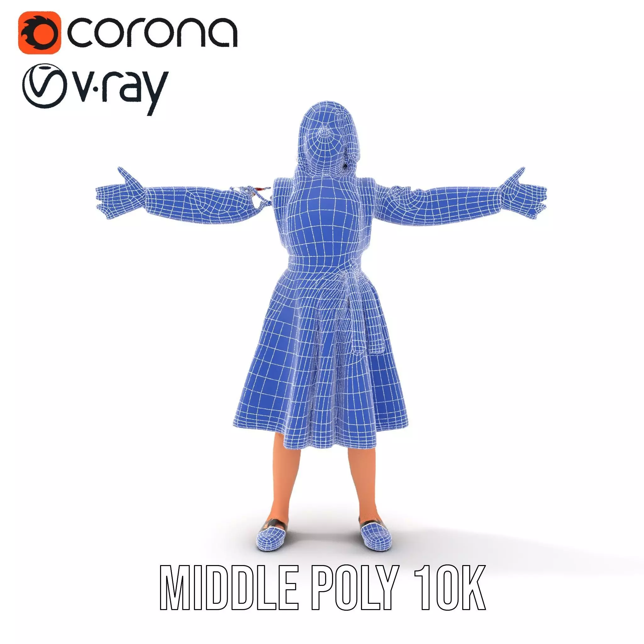 Traditional Folk Dress model pack Low-poly 3D model_15