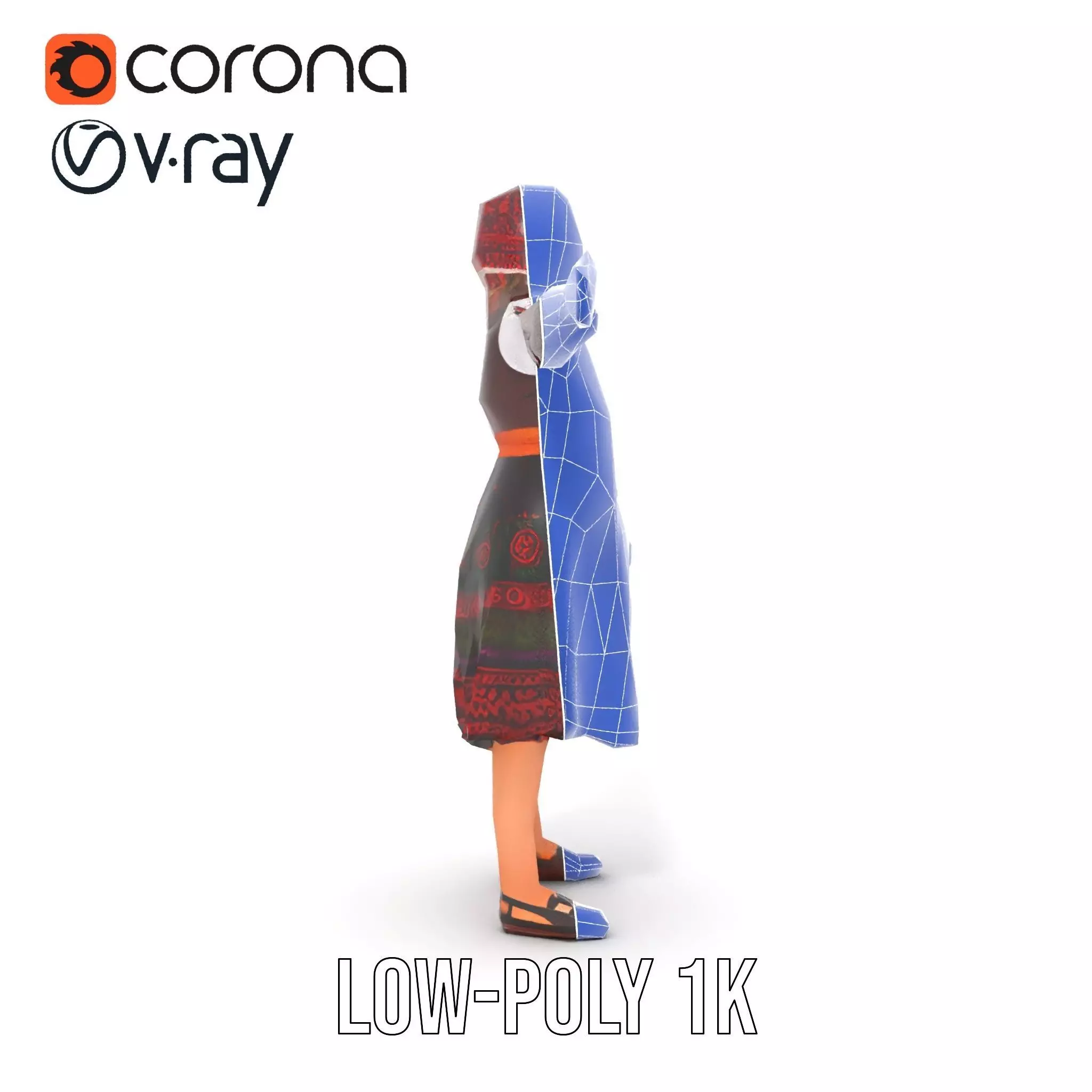 Traditional Folk Dress model pack Low-poly 3D model_25