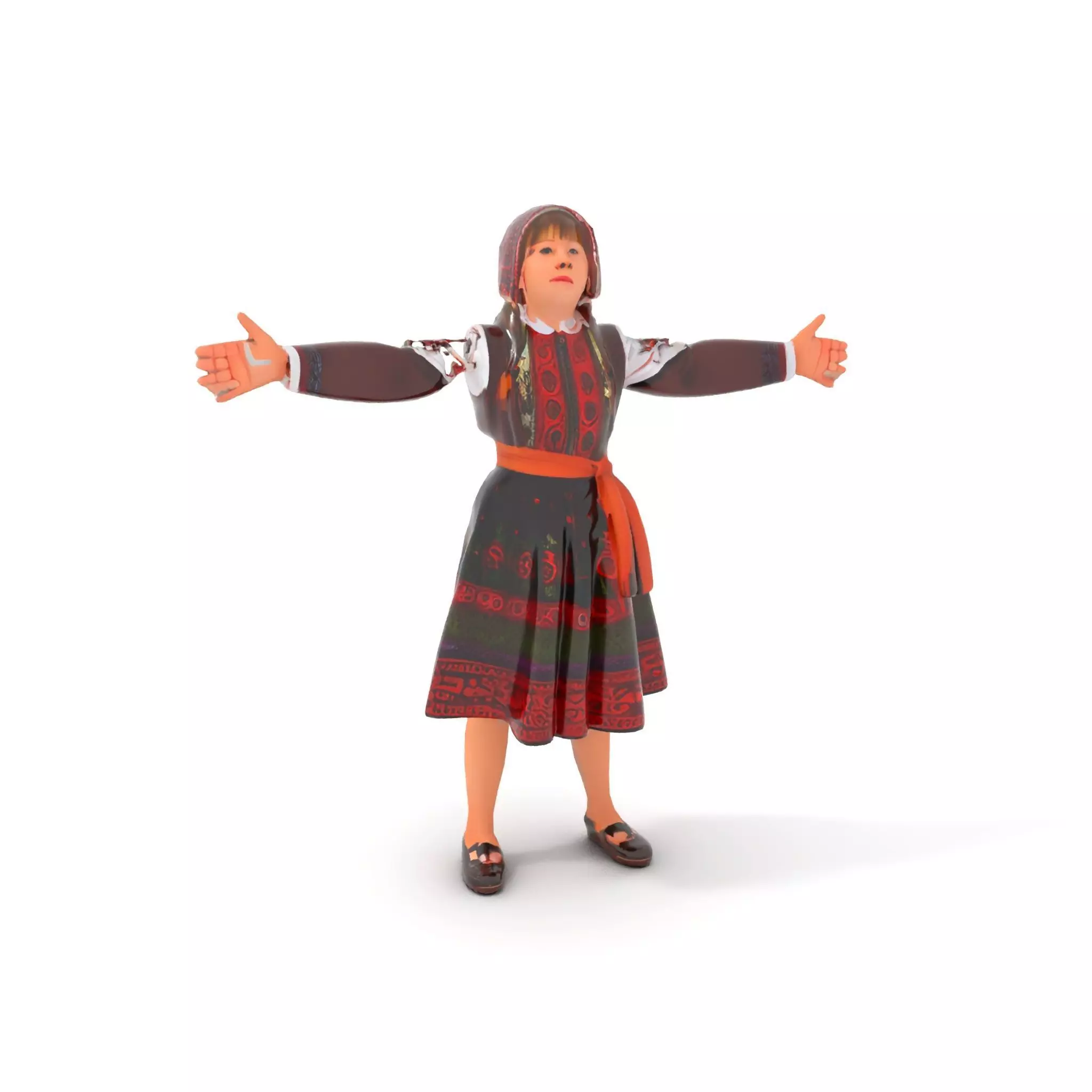 Traditional Folk Dress model pack Low-poly 3D model_6