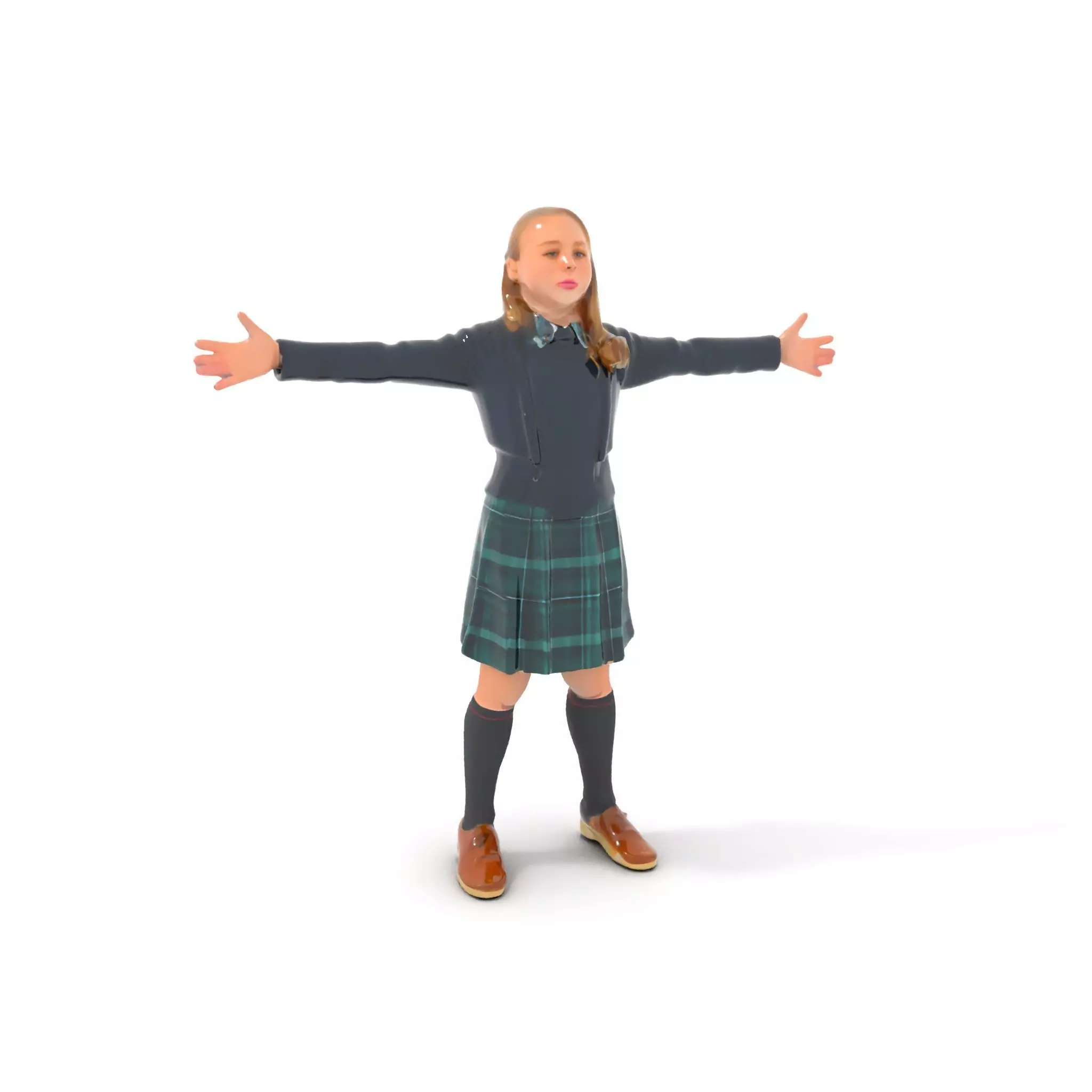 Classic Schoolgirl Uniform model pack Low-poly 3D model_0