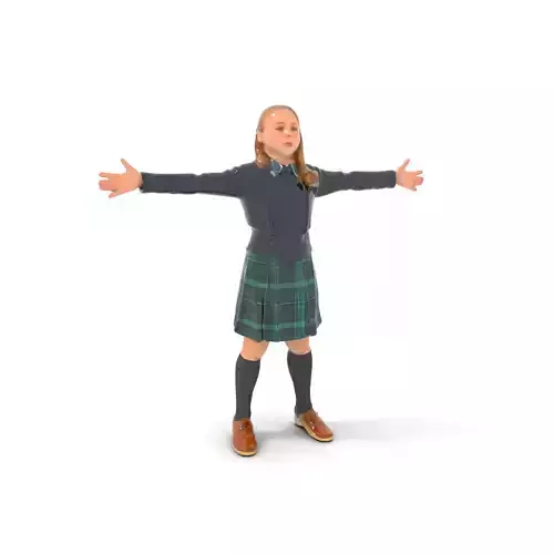 Classic Schoolgirl Uniform model pack Low-poly 3D model