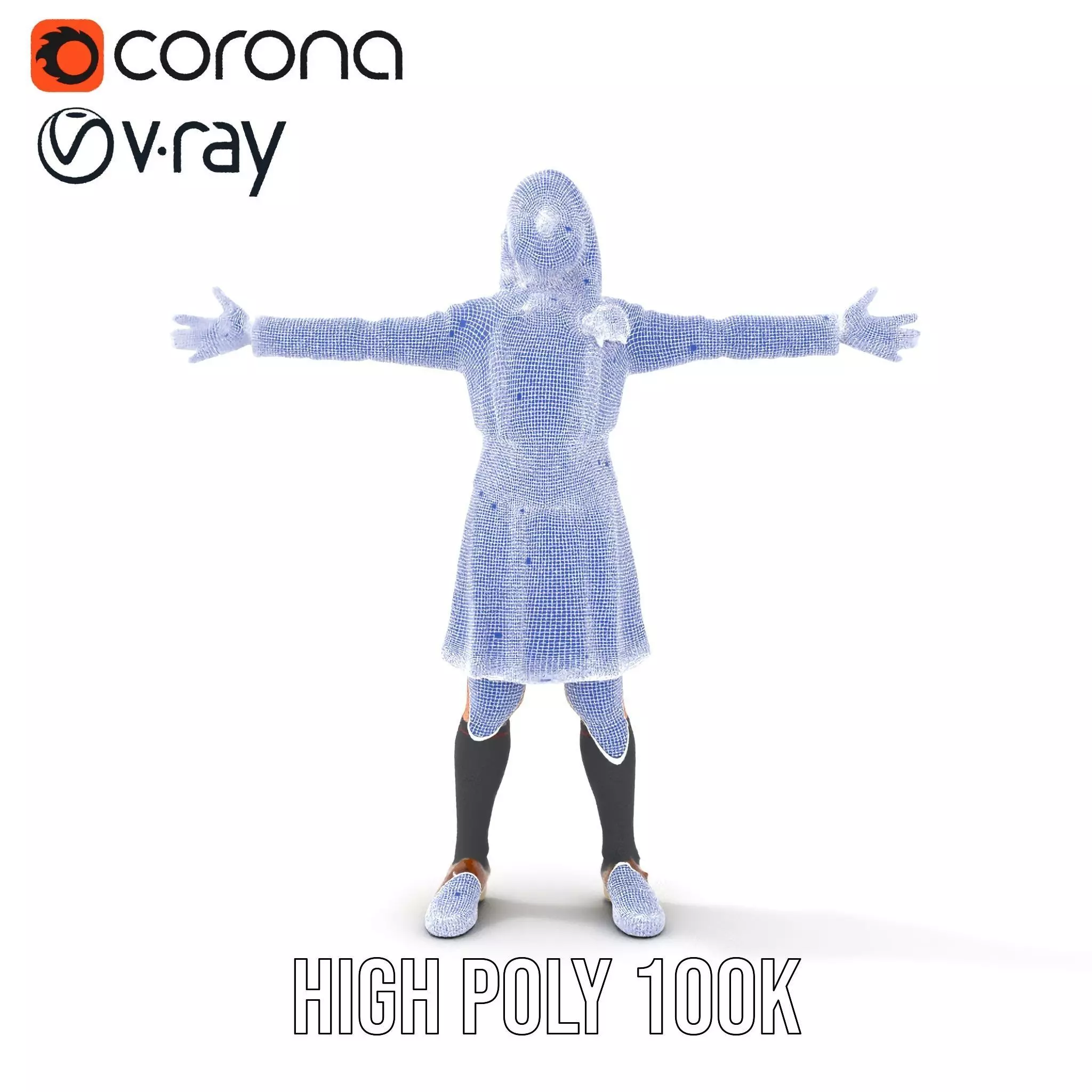 Classic Schoolgirl Uniform model pack Low-poly 3D model_34