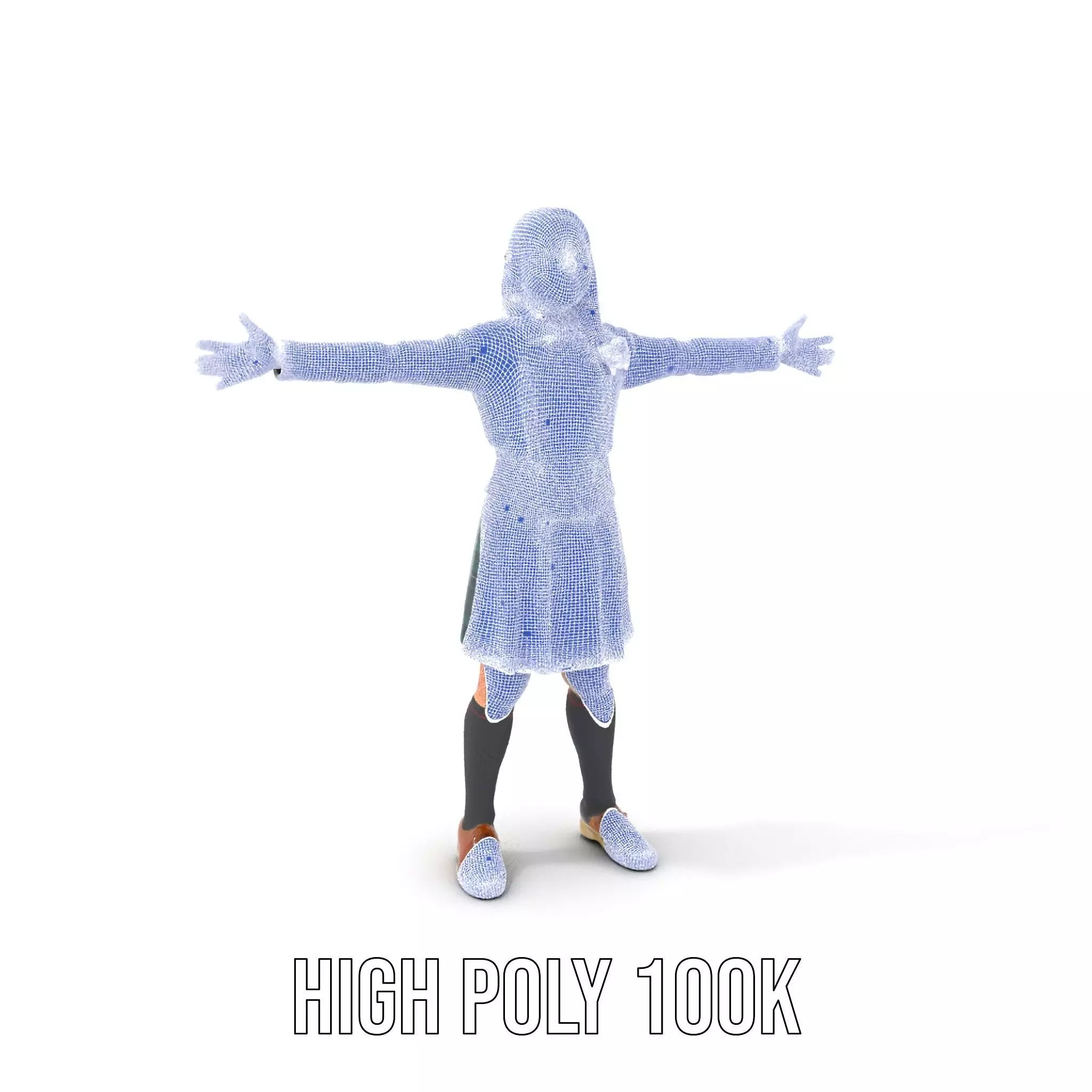 Classic Schoolgirl Uniform model pack Low-poly 3D model_4