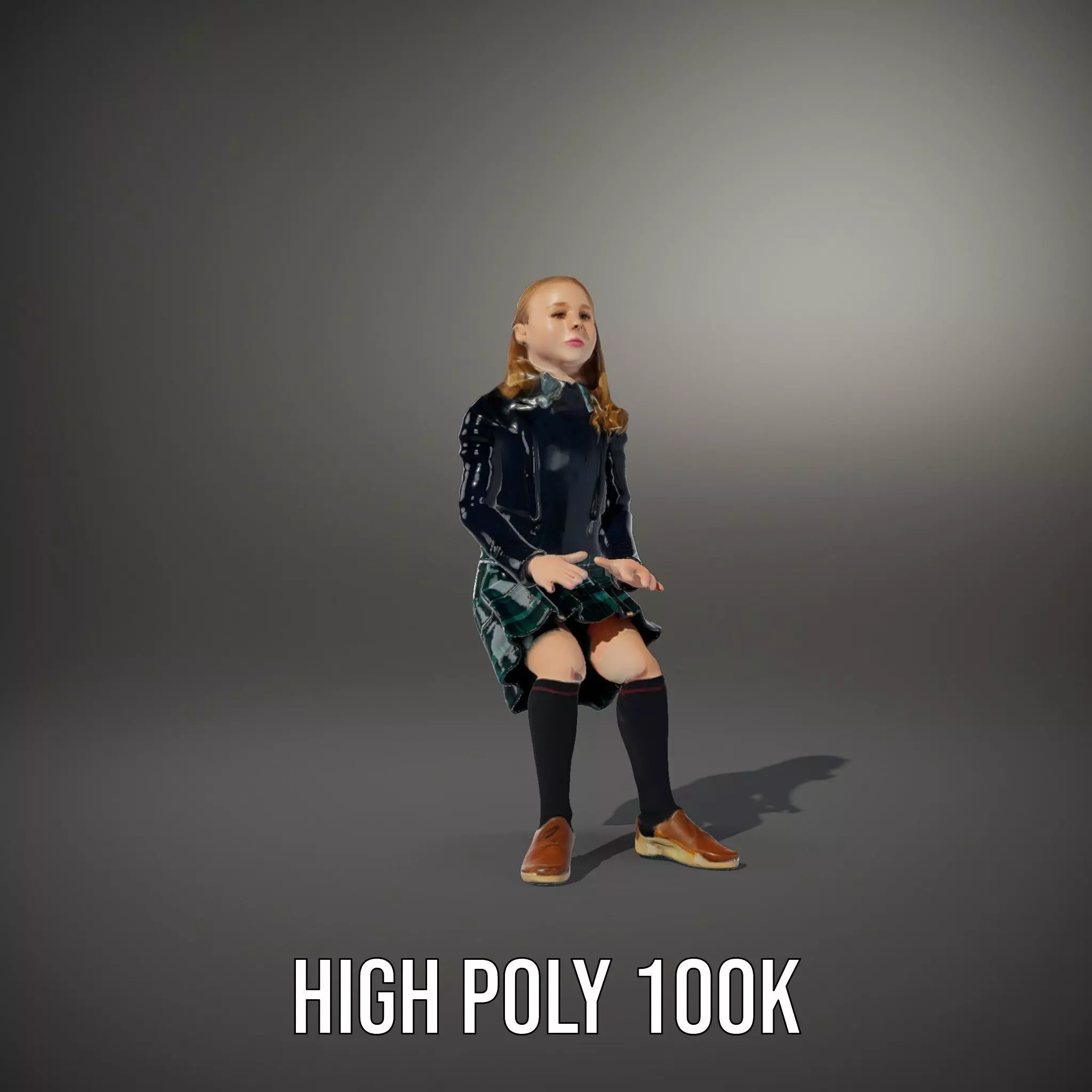 Classic Schoolgirl Uniform model pack Low-poly 3D model_10
