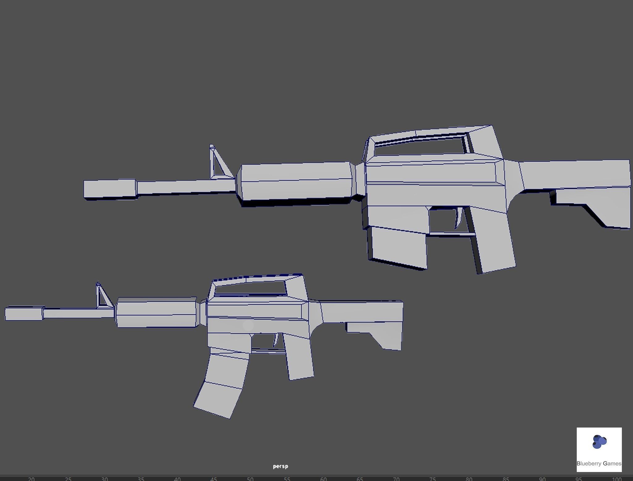 Low Poly - AR15 Assault Rifle Free low-poly 3D model_1