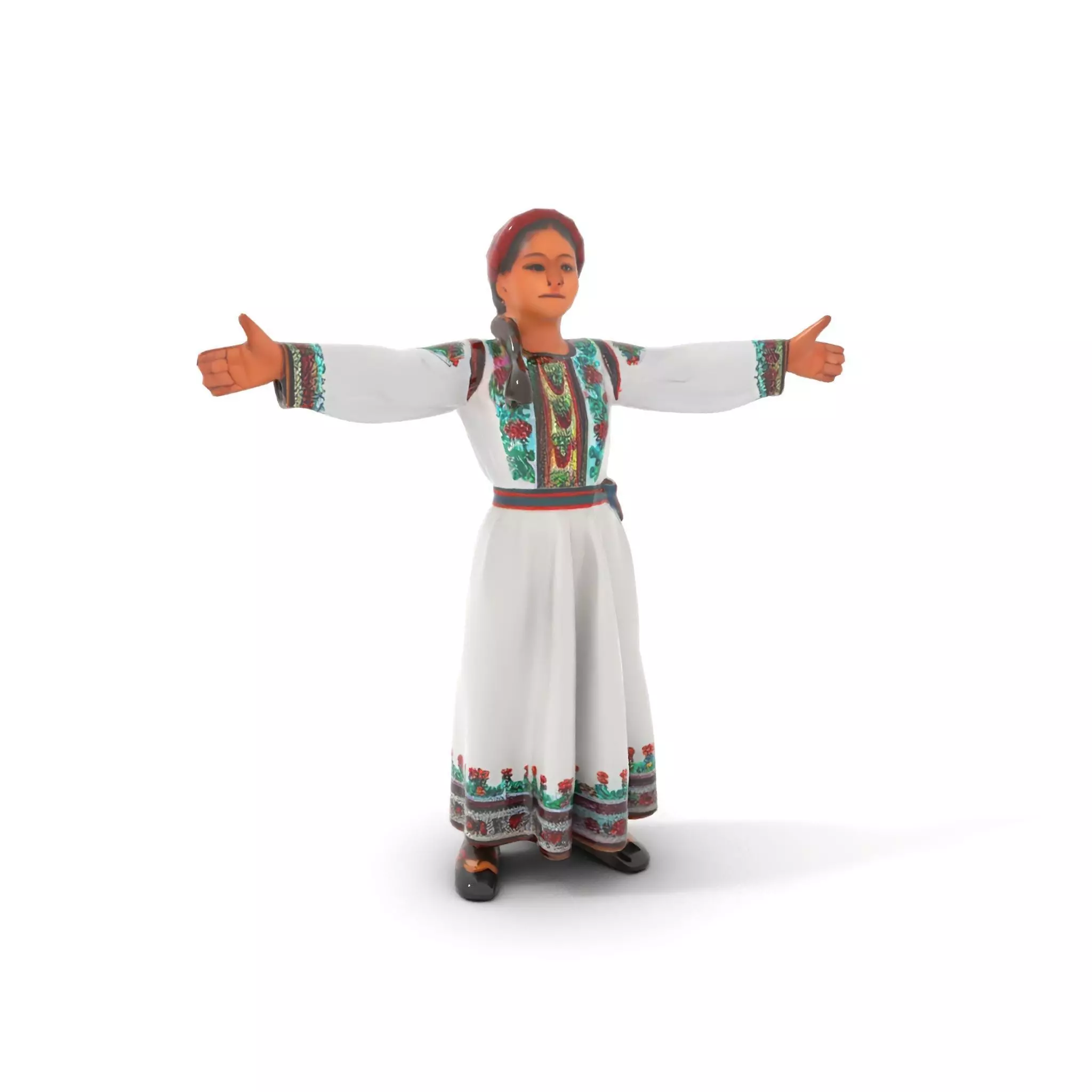 Traditional Embroidered Dress model pack Low-poly 3D model_5