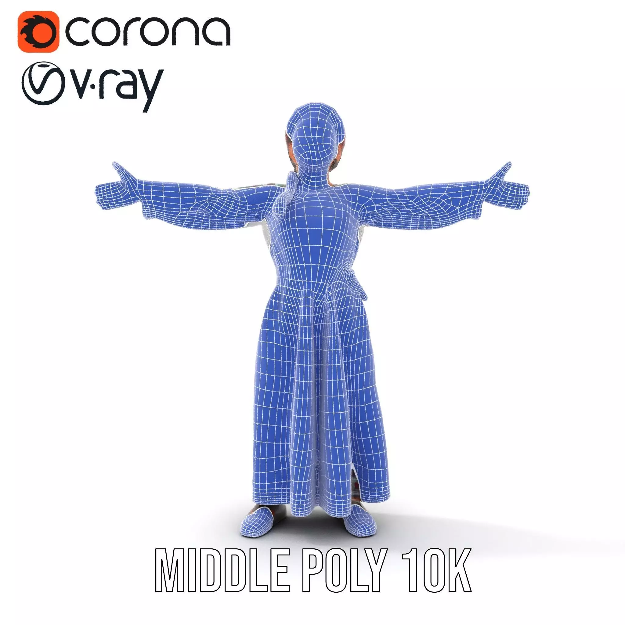 Traditional Embroidered Dress model pack Low-poly 3D model_15